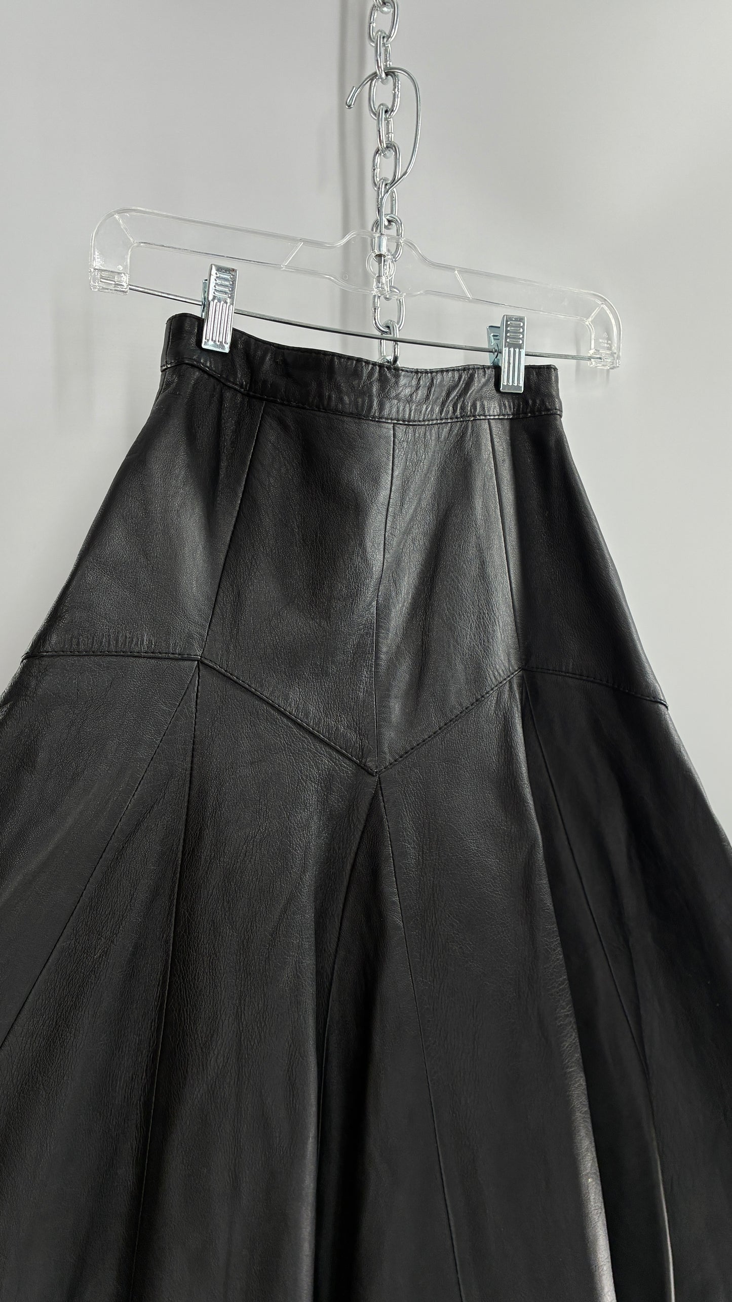 Vintage Fergs Omorro Leather Full Circle Skirt Made in Italy (XS)