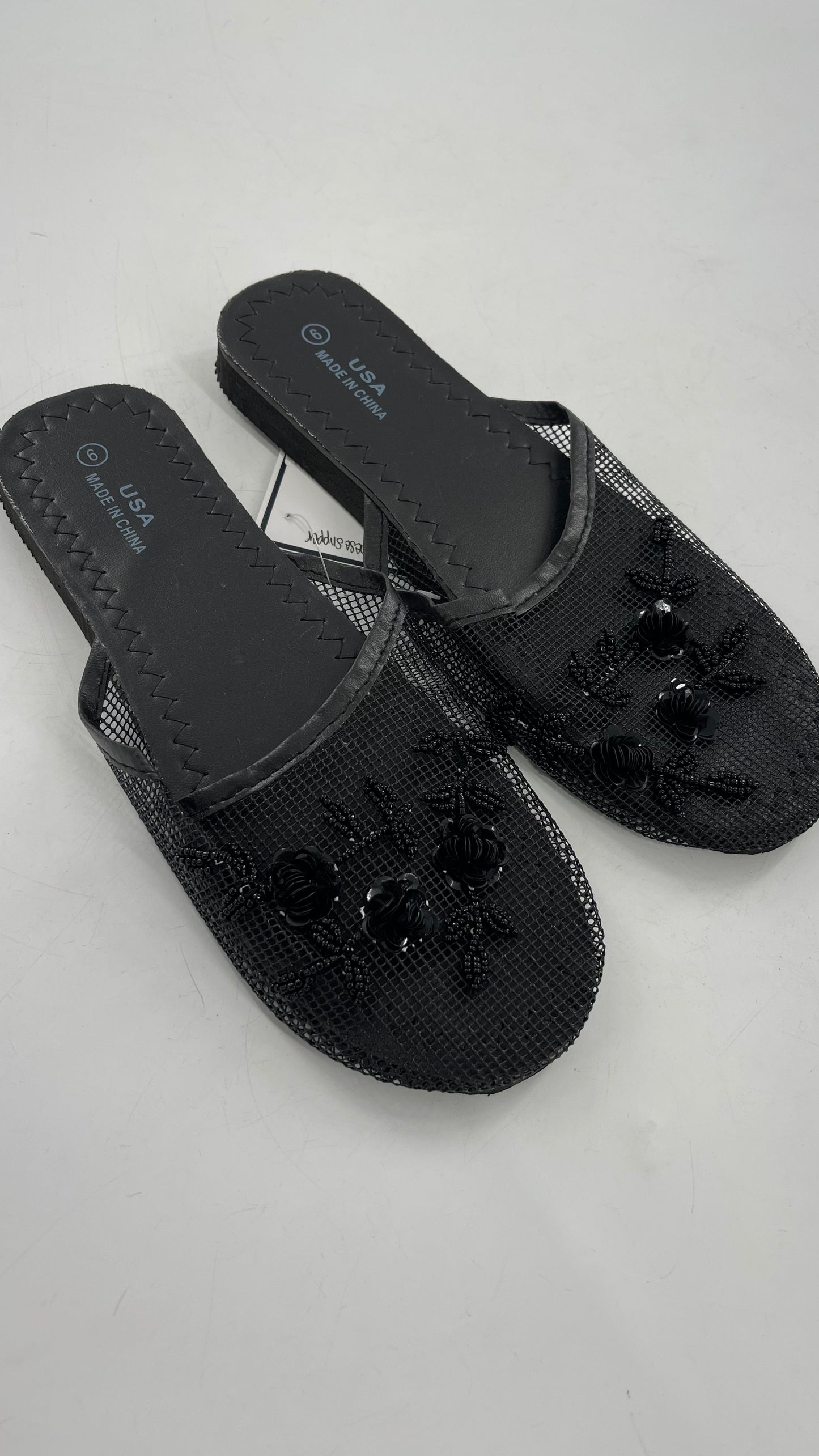 Vintage 1990s Chinese Black Beaded Slipper (9)