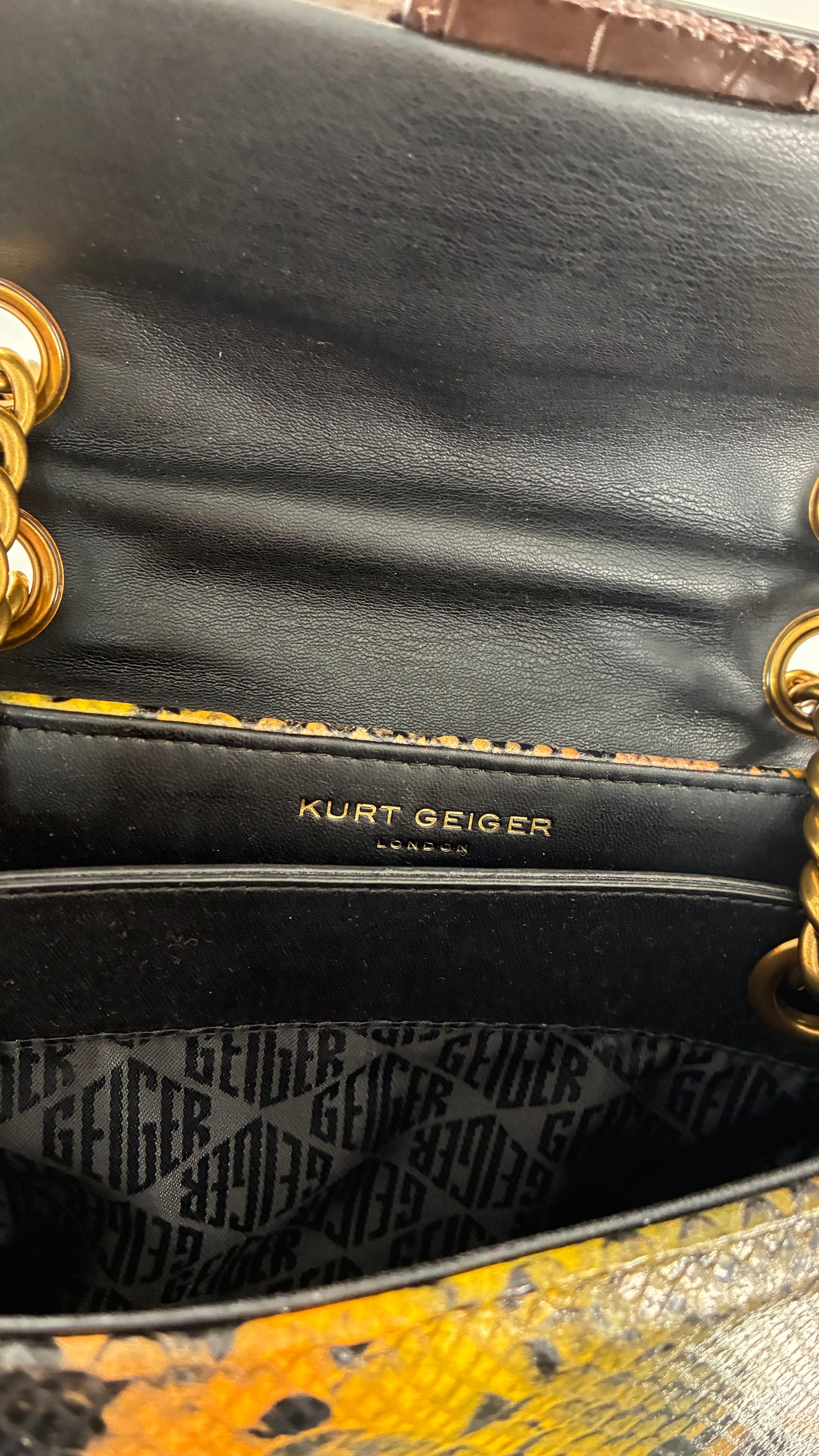 KURT GEIGER London Kensington Croc and Python Embossed Leather Crossbody Bag