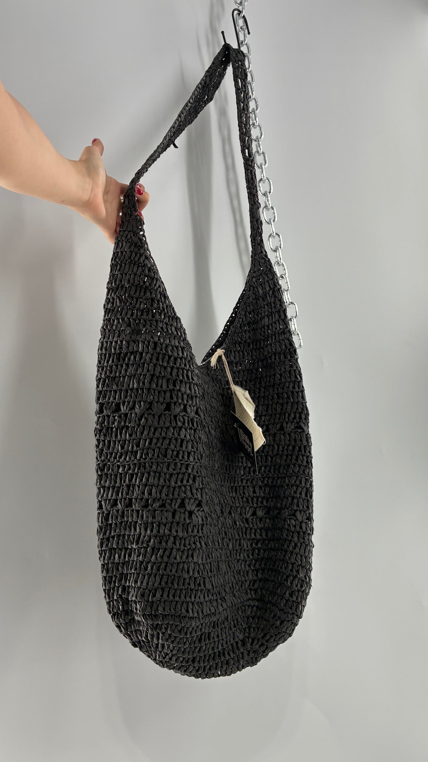 Urban Outfitters Black Straw Tote Bag with Tags