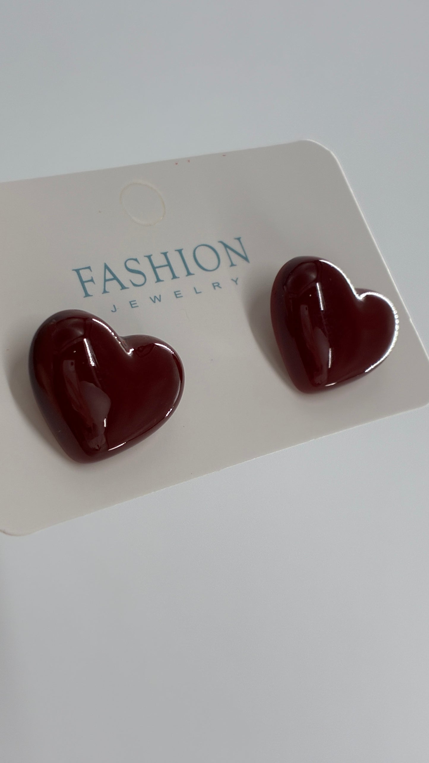 Red Heart Shaped Earrings