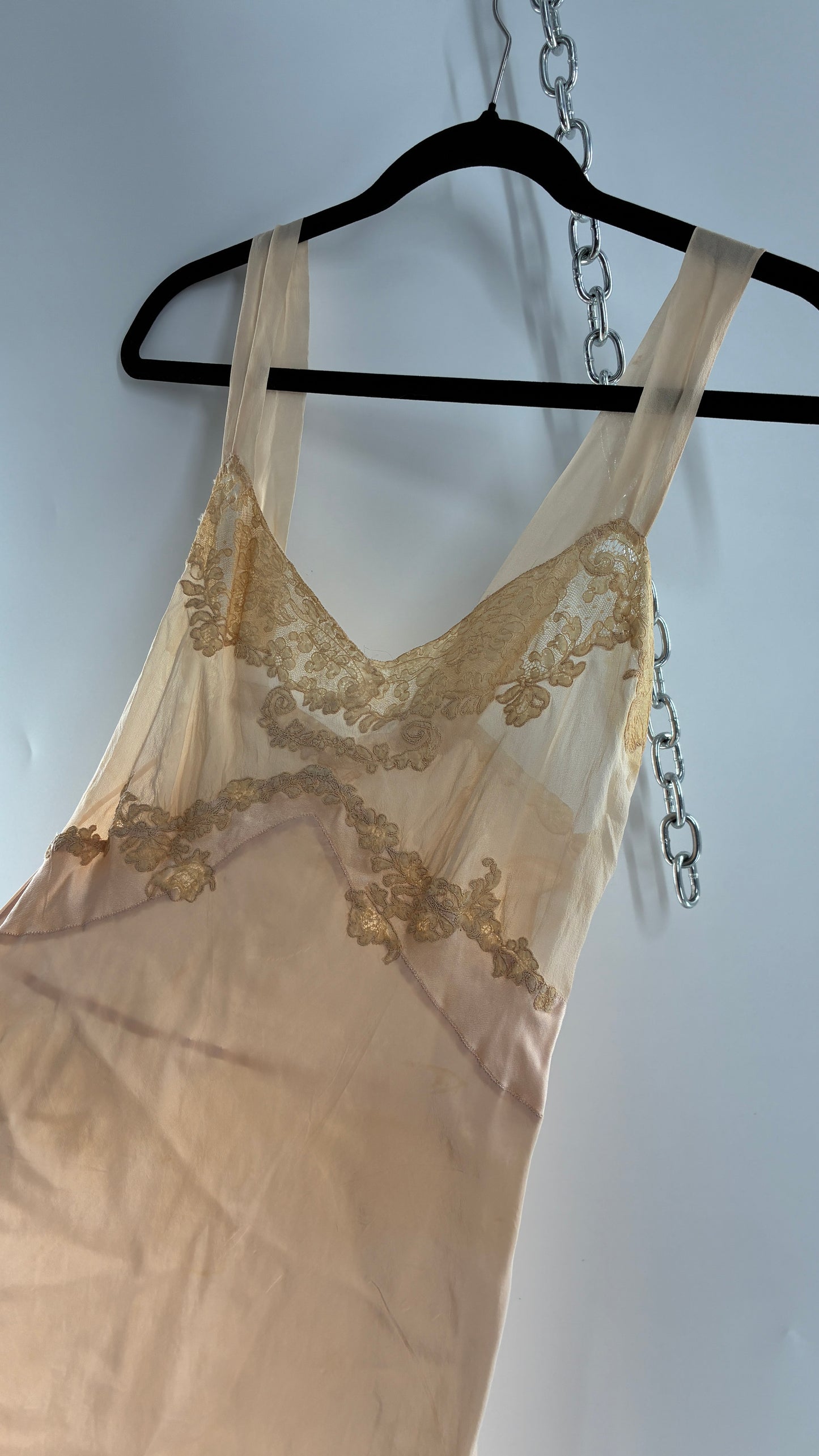 Vintage 1950s Handmade French Silk Nightgown Style Dress