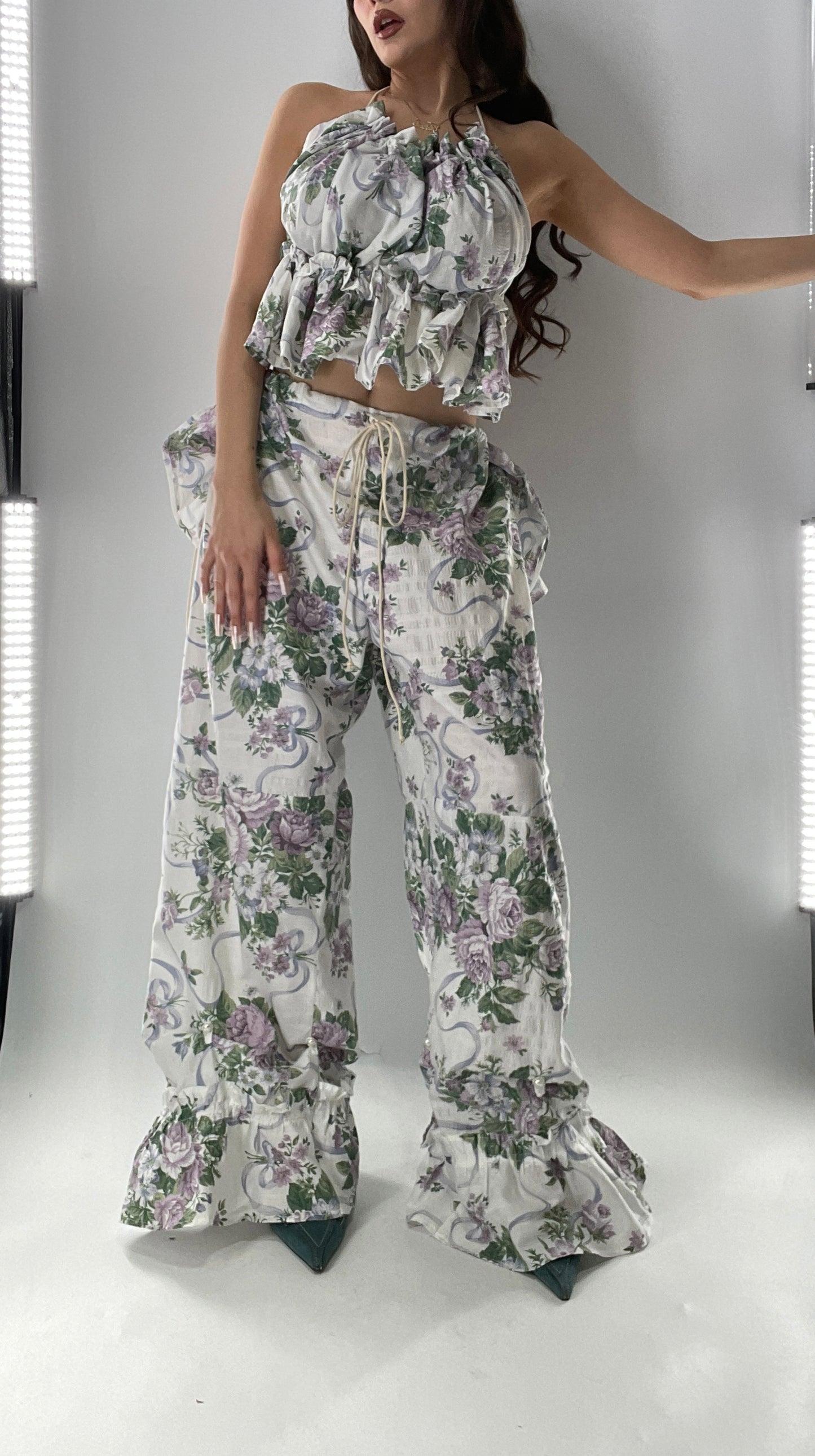 Vintage Handmade 2 Piece Set with Apron Style Ruffled Bum🧺 (One Size XS-XL)