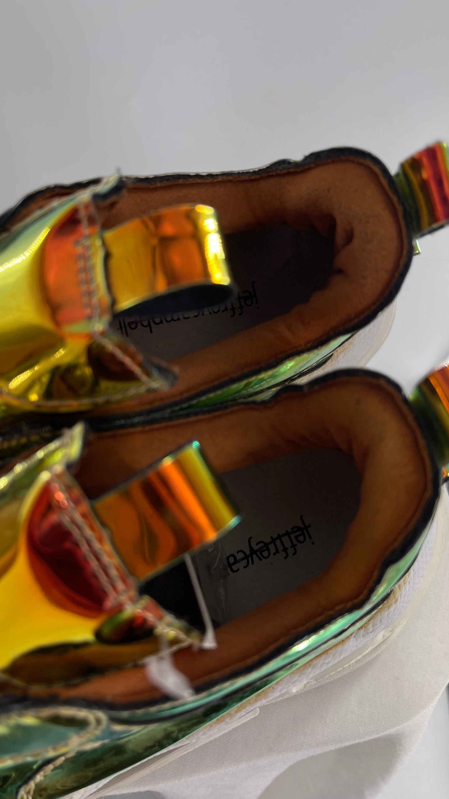 Jeffrey Campbell X Free People Gold Reflective Iridescent Concert Festival Sneakers (6.5)