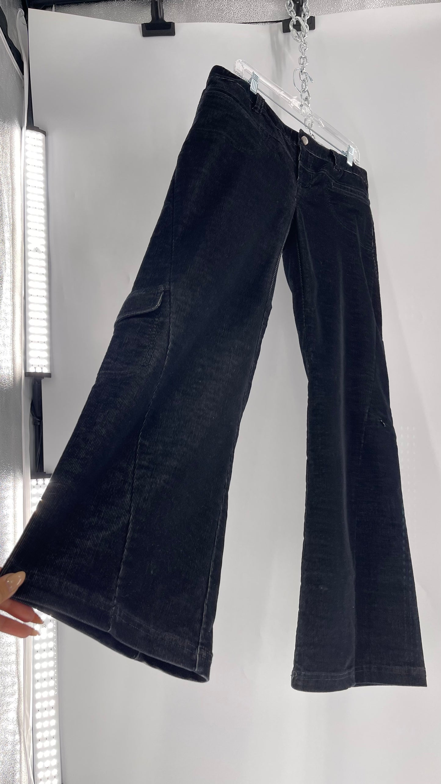 Athleta Black Flare Corduroy Pants (Size 14/L)