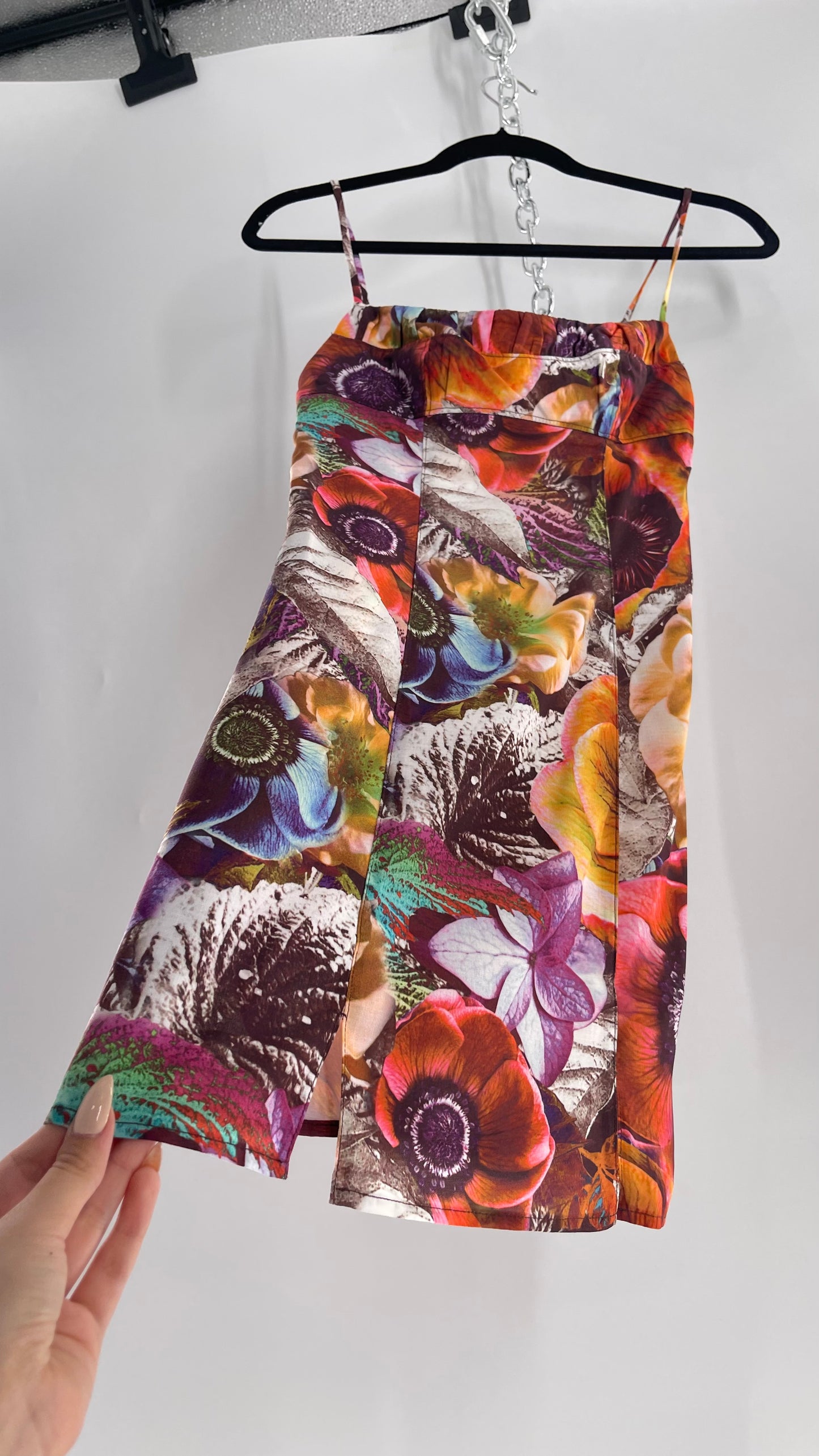 Urban Outfitters Colorful Floral Graphic Psychedelic Mini Dress (XS)