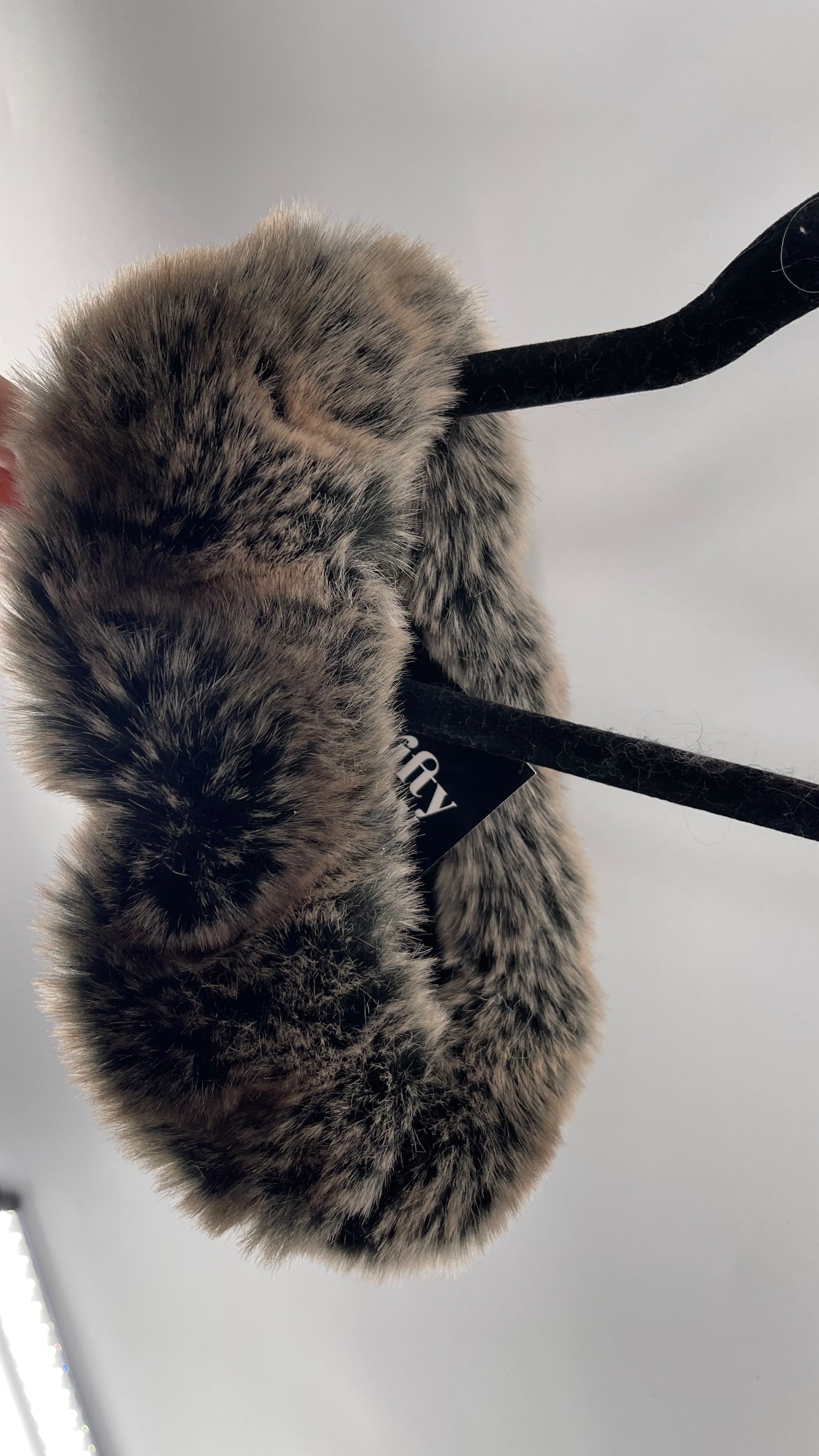 Mixed Tones Brown/Grey Fluffy Furry Headband