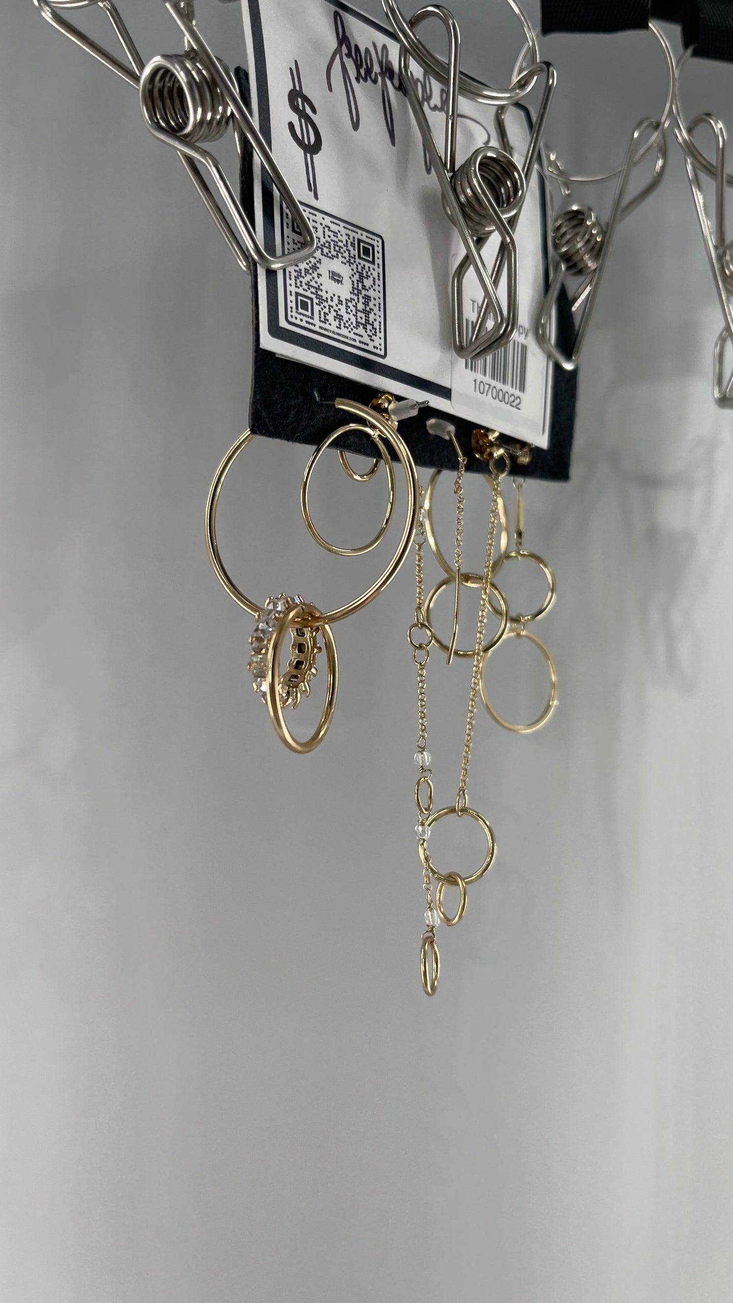 Free People Mix and Match Delicate Gold Loop + Hoop Earring Set
