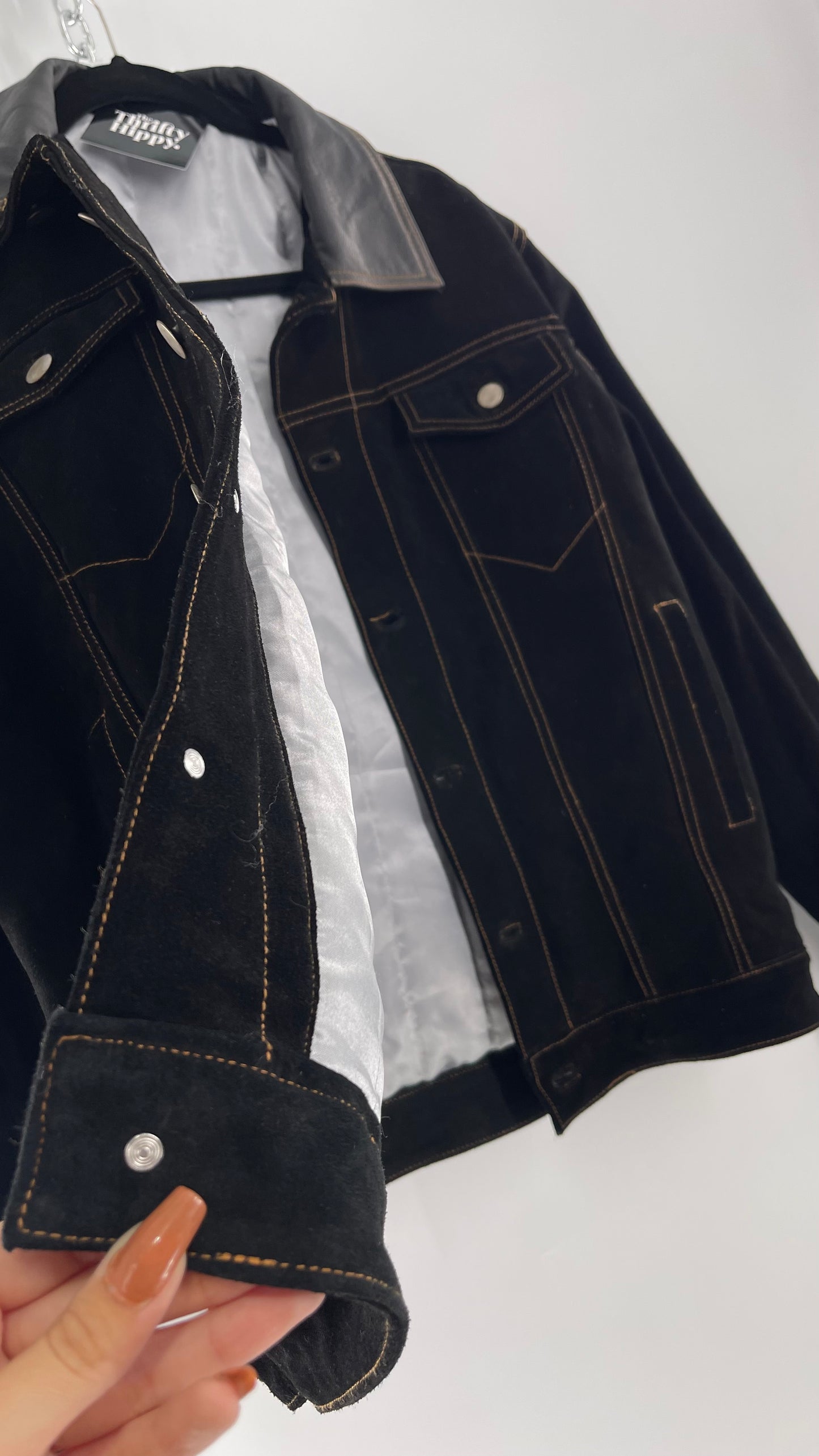 Vintage Extreme Black Suede Heavy Duty Cinematic Jacket (Medium)