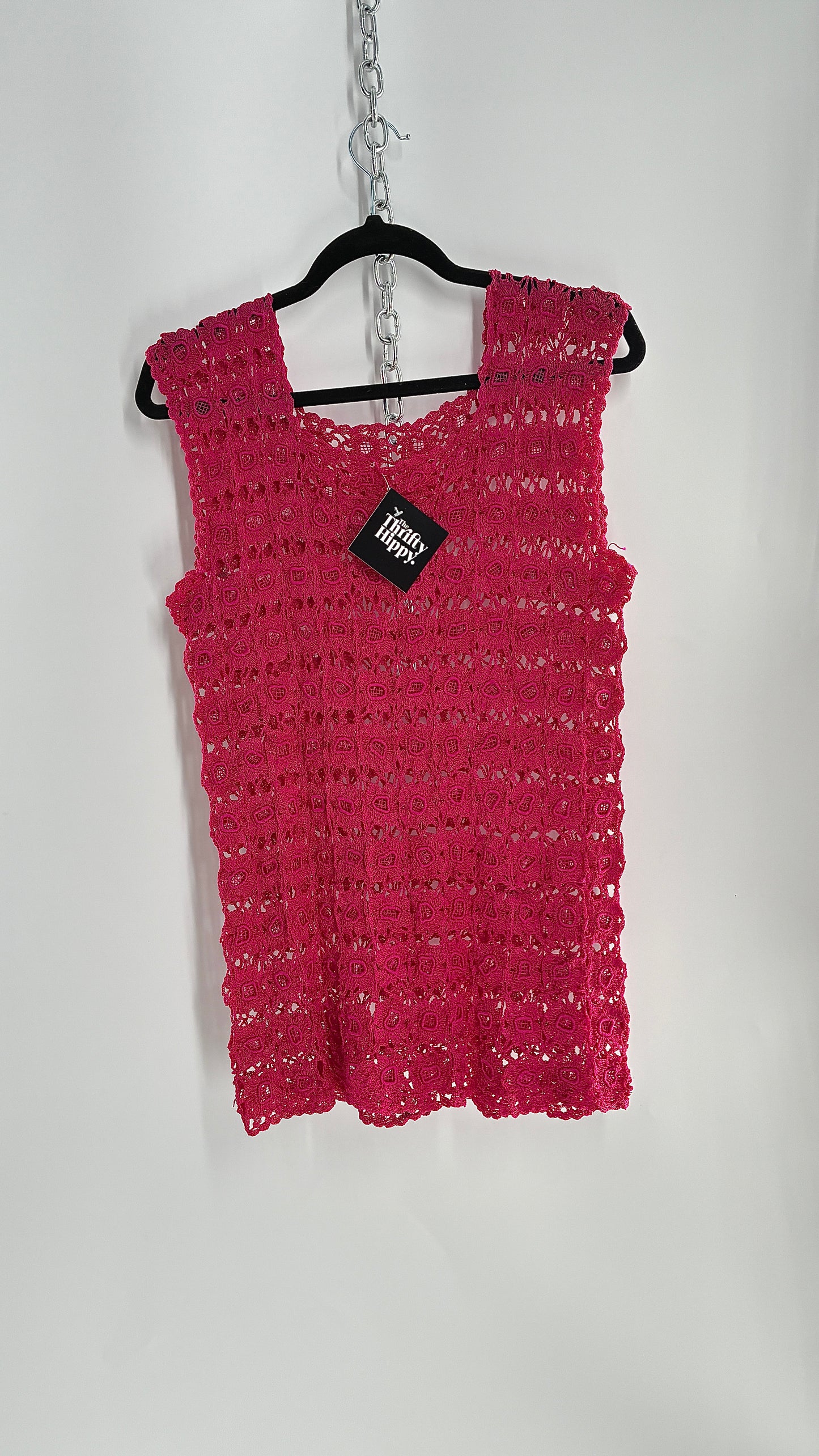 Vintage Handmade Crochet Hot Pink (Medium)