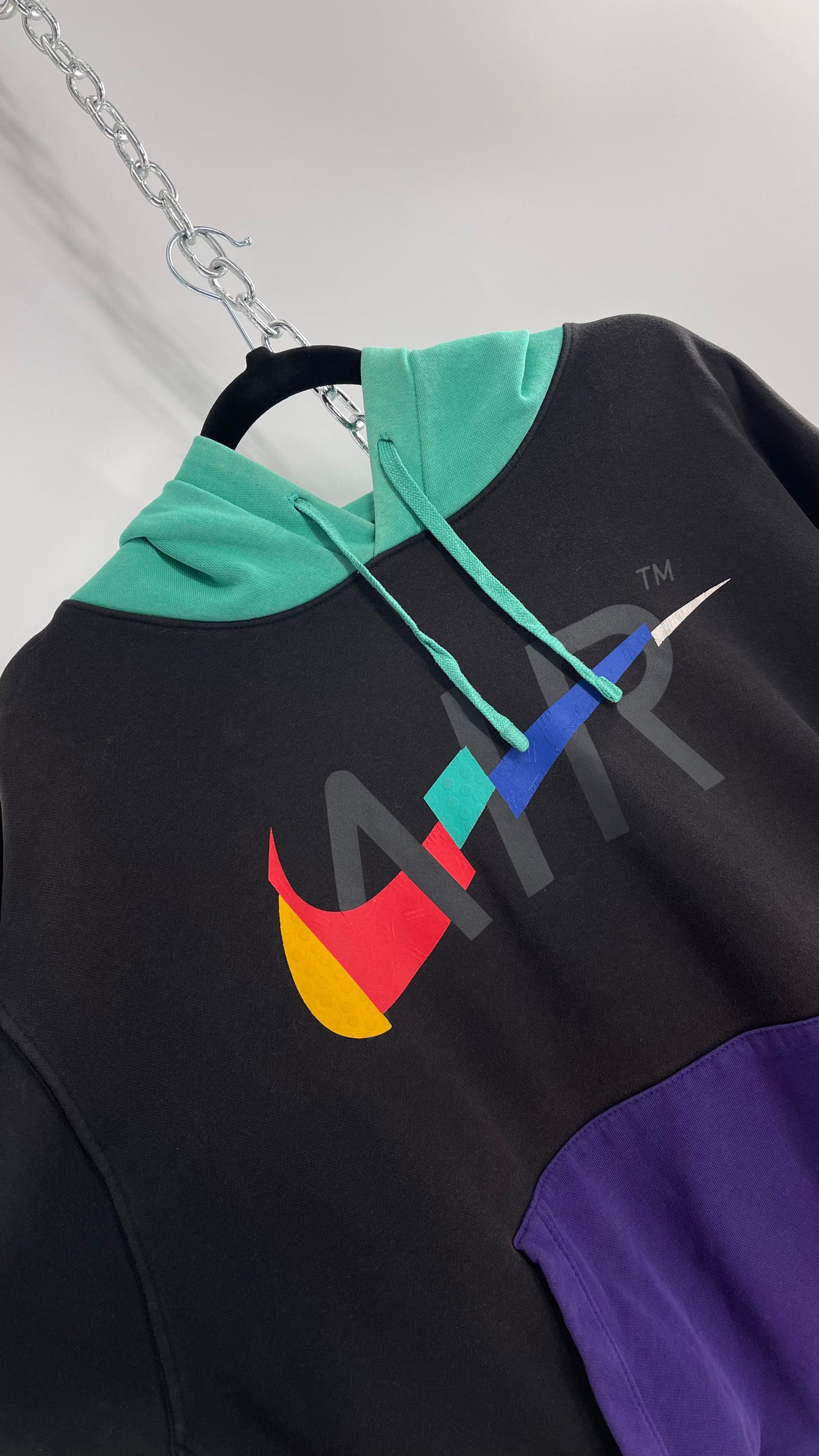 NIKE Air Color Block Nintendo Aesthetic Hoodie (XXL)