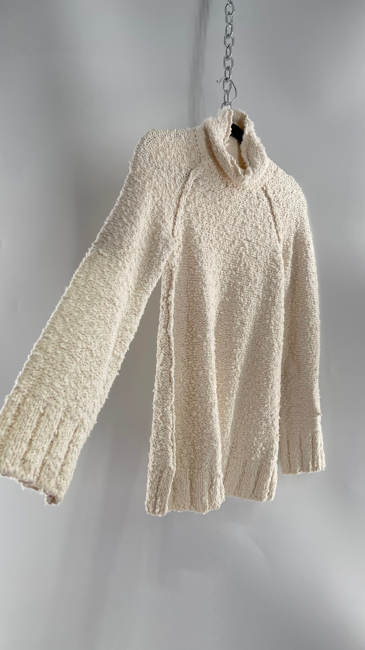 Moth Anthropologie Juliette Ivory White Knit Turtleneck Sweater(XS)