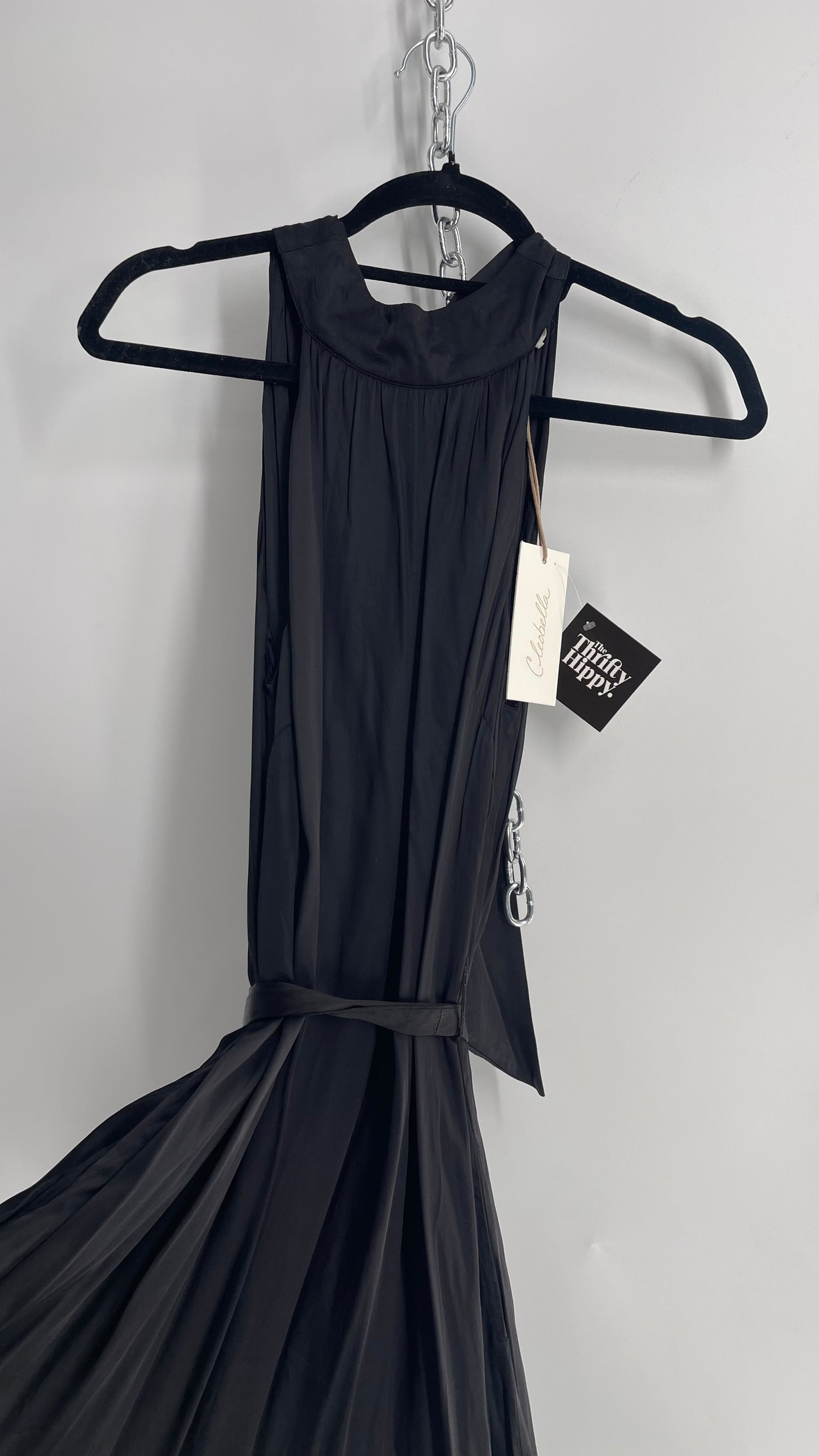 Cleobella Black Silky Shiny Full Length Gown with Tags Attached (Small)