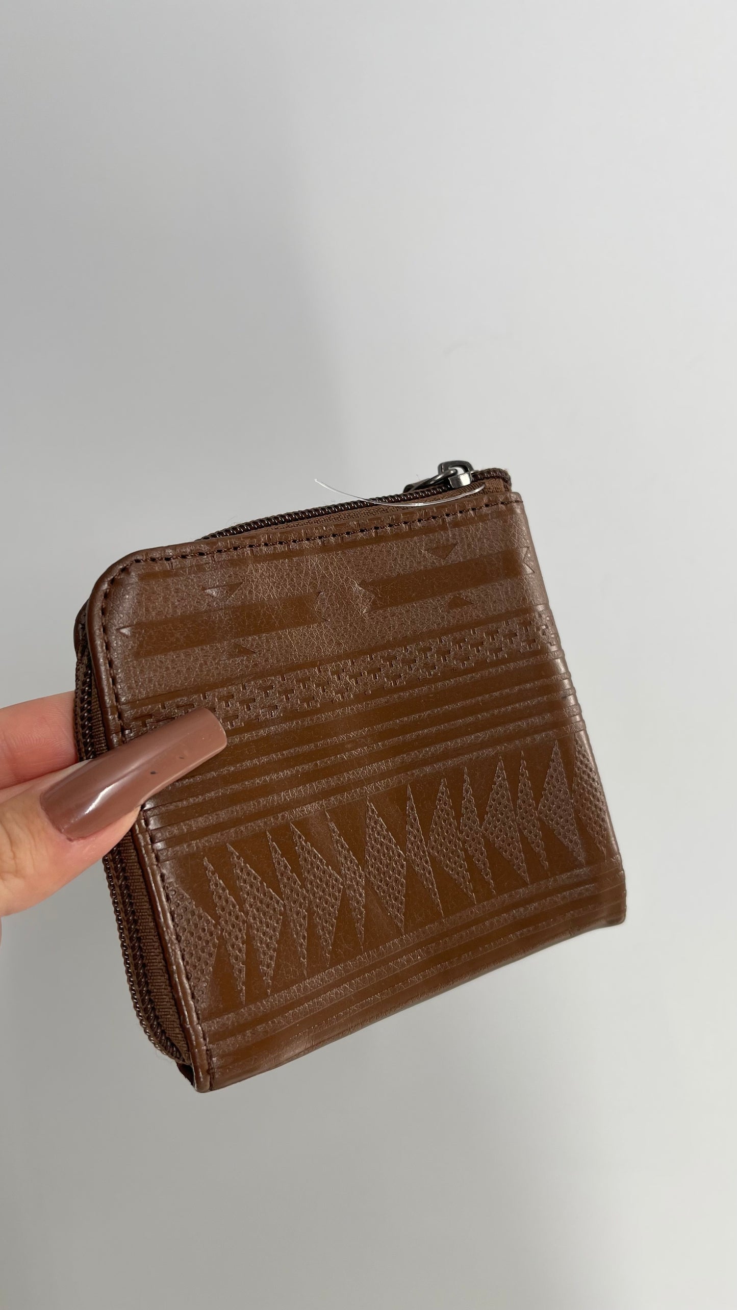 RVCA Vegan Brown Leather Embossed Wallet