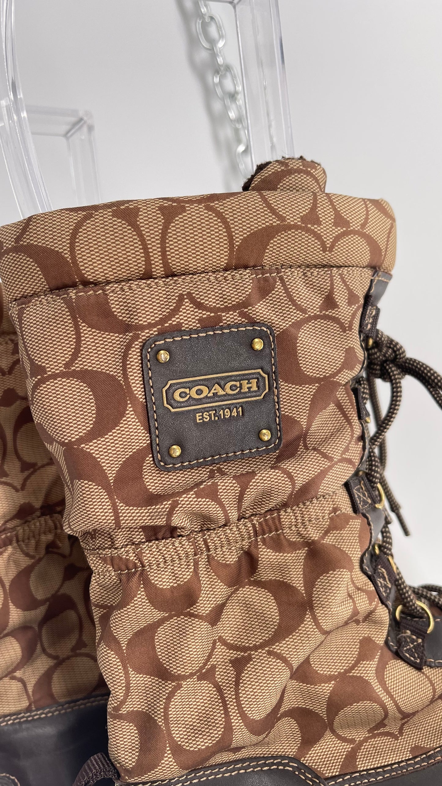 Vintage Coach Shaine Quilted Winter Monogram Boot (7)