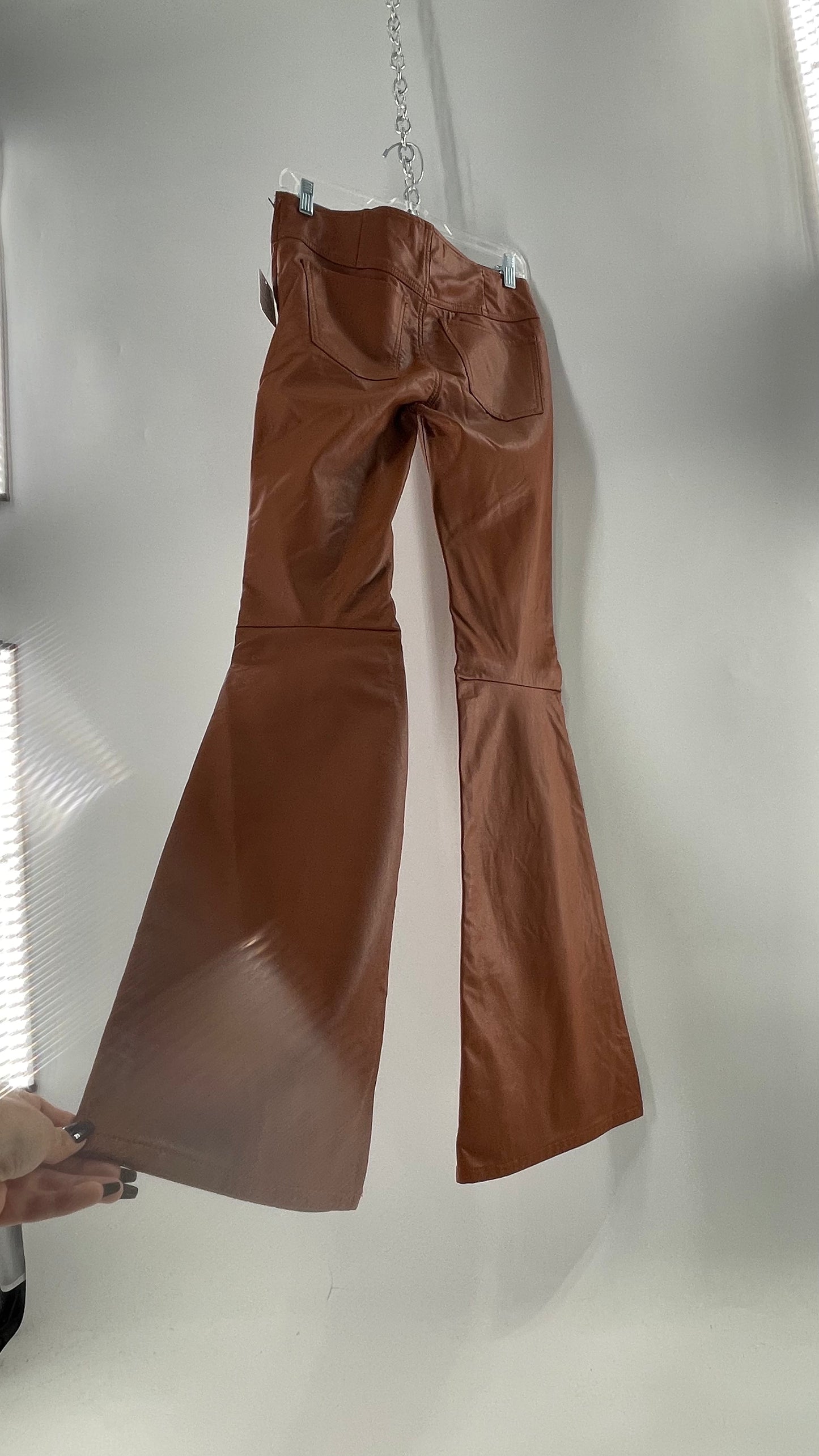 Free People Cognac Vegan Leather Flare (26W)