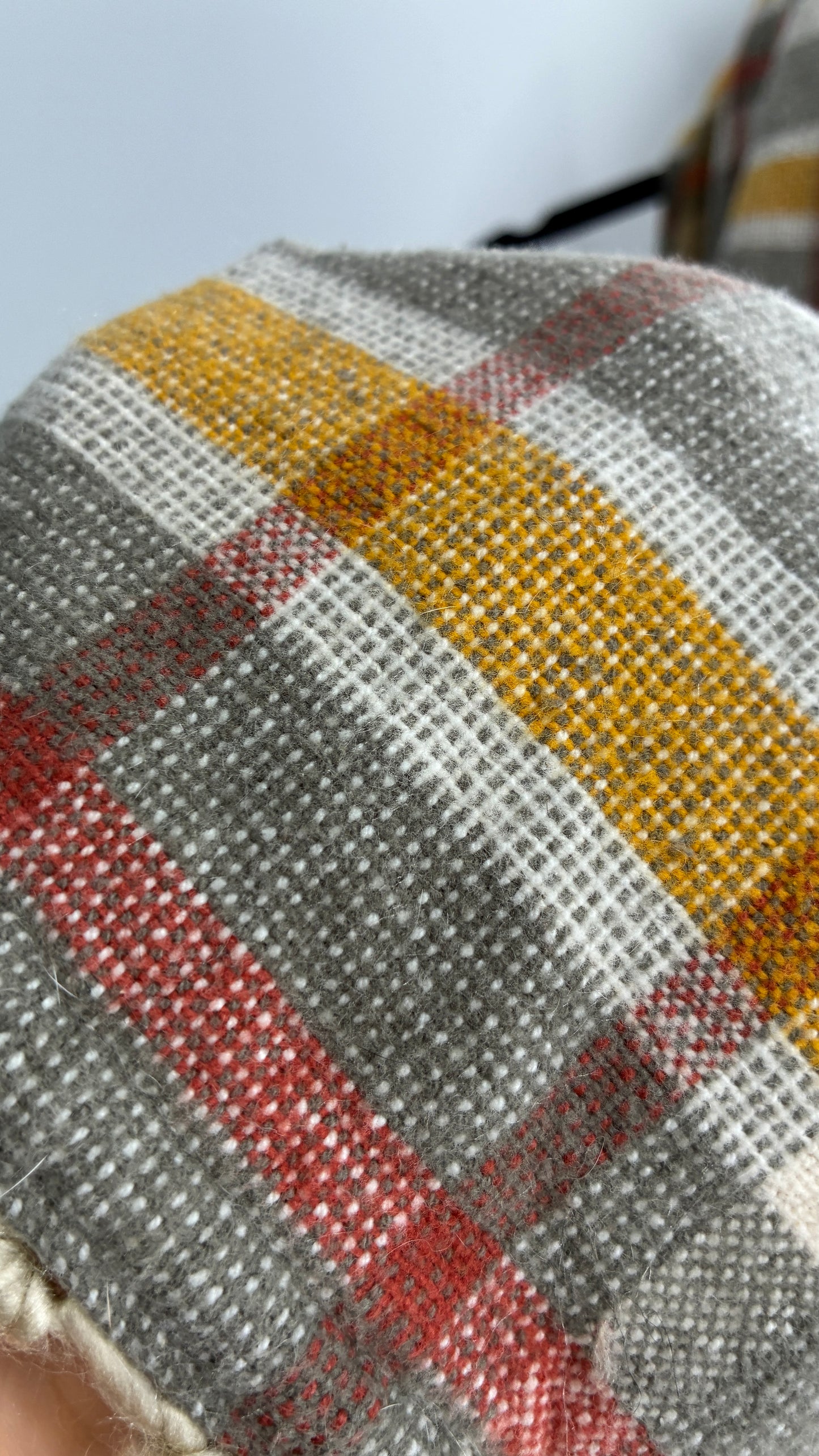 Vintage Hallmark Oversized Extremely Thick 100% Cotton Fringed Blanket Scarf