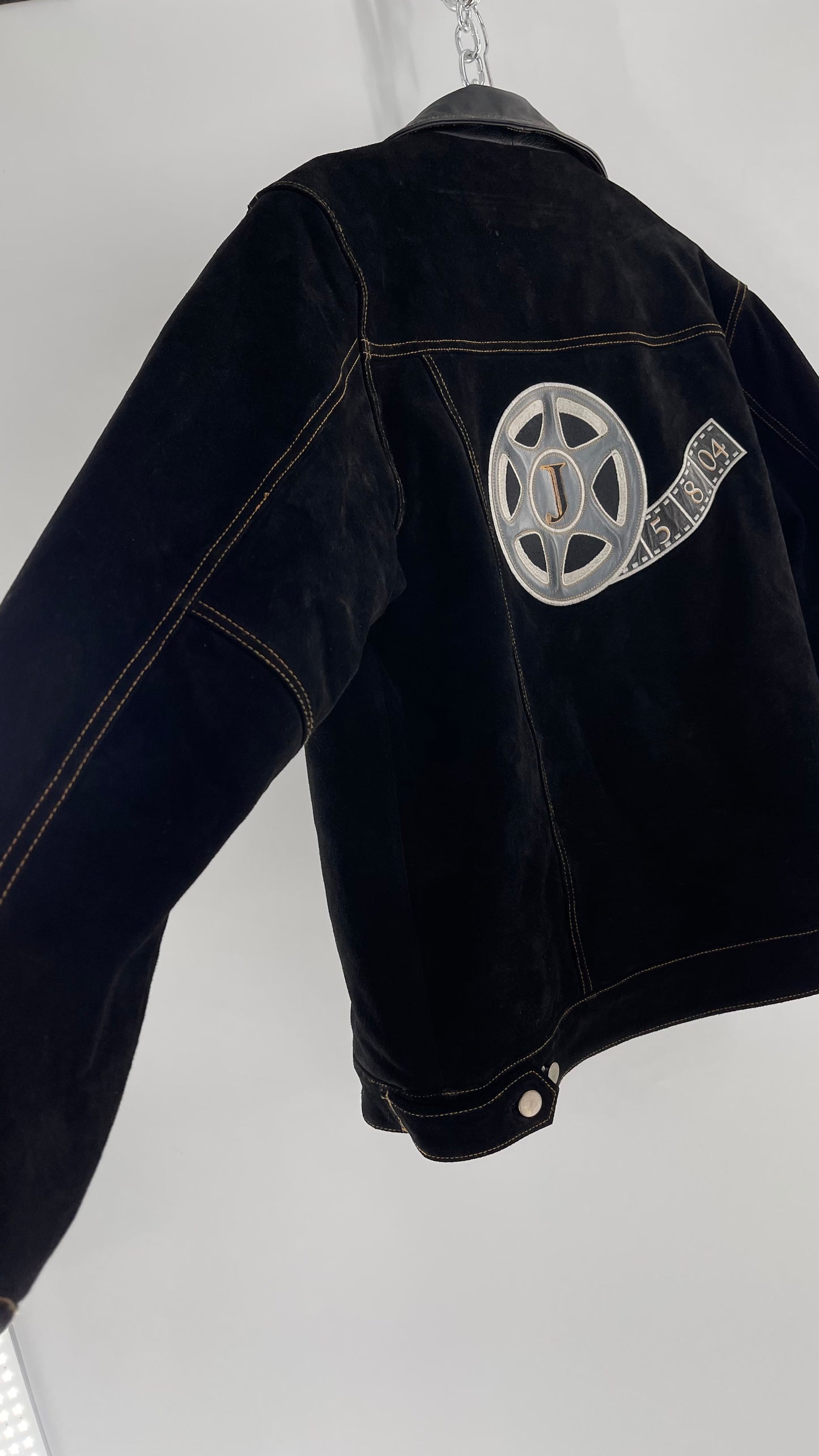 Vintage Extreme Black Suede Heavy Duty Cinematic Jacket (Medium)