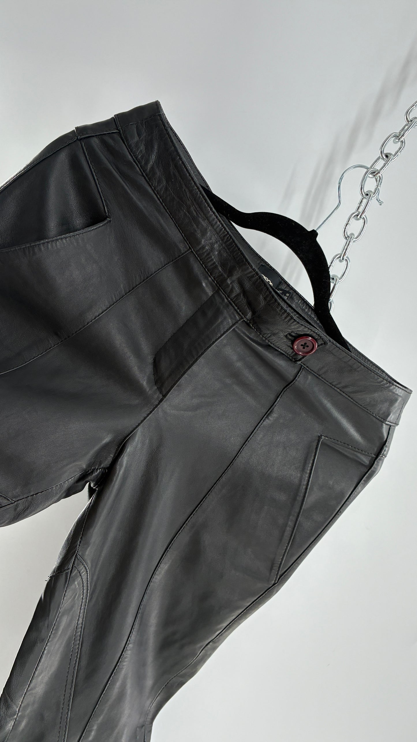 ASOS Low Rise Genuine Leather Patchwork Style Motorcycle Pants (6)