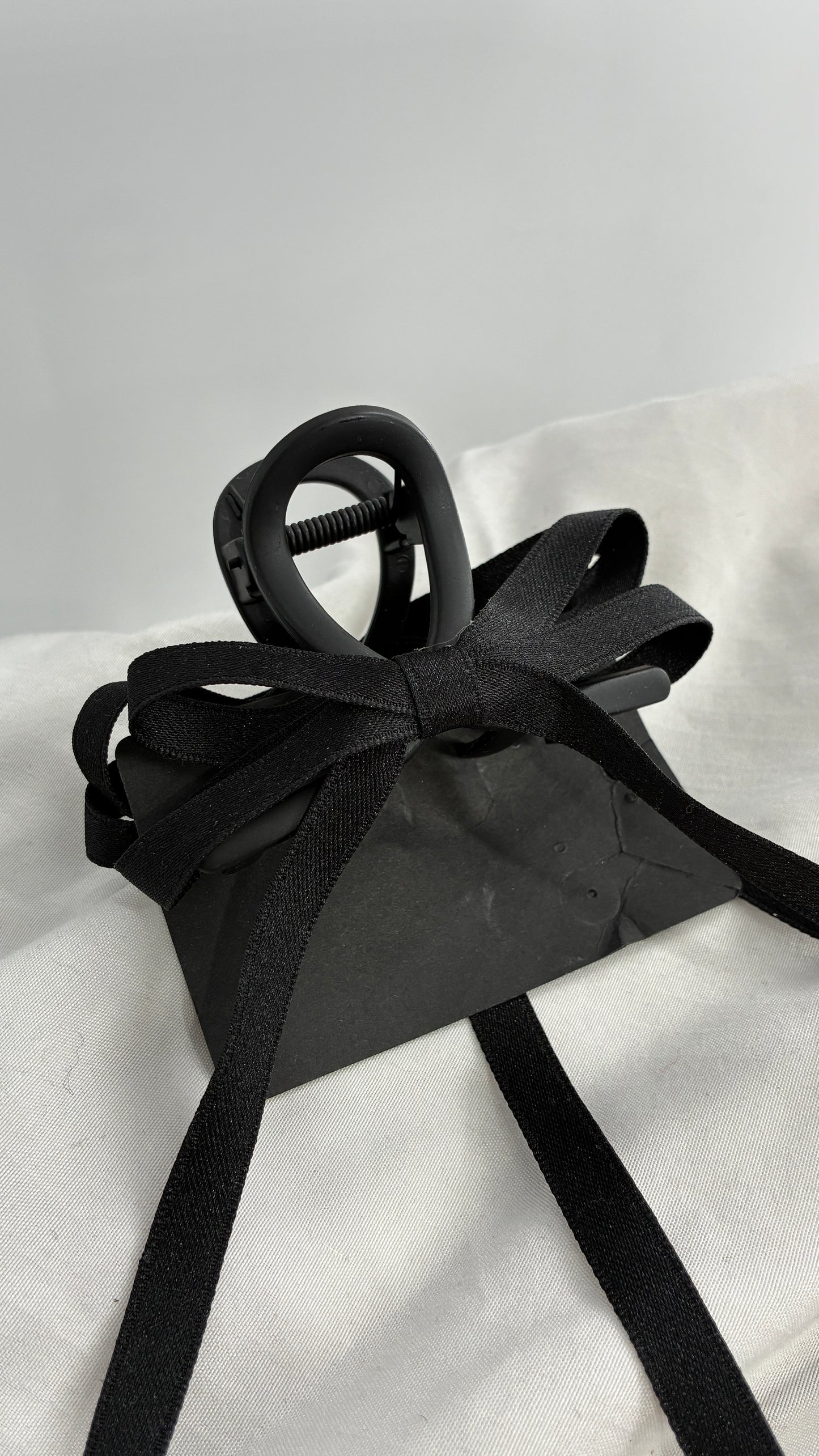 Black Ribbon Claw Clip