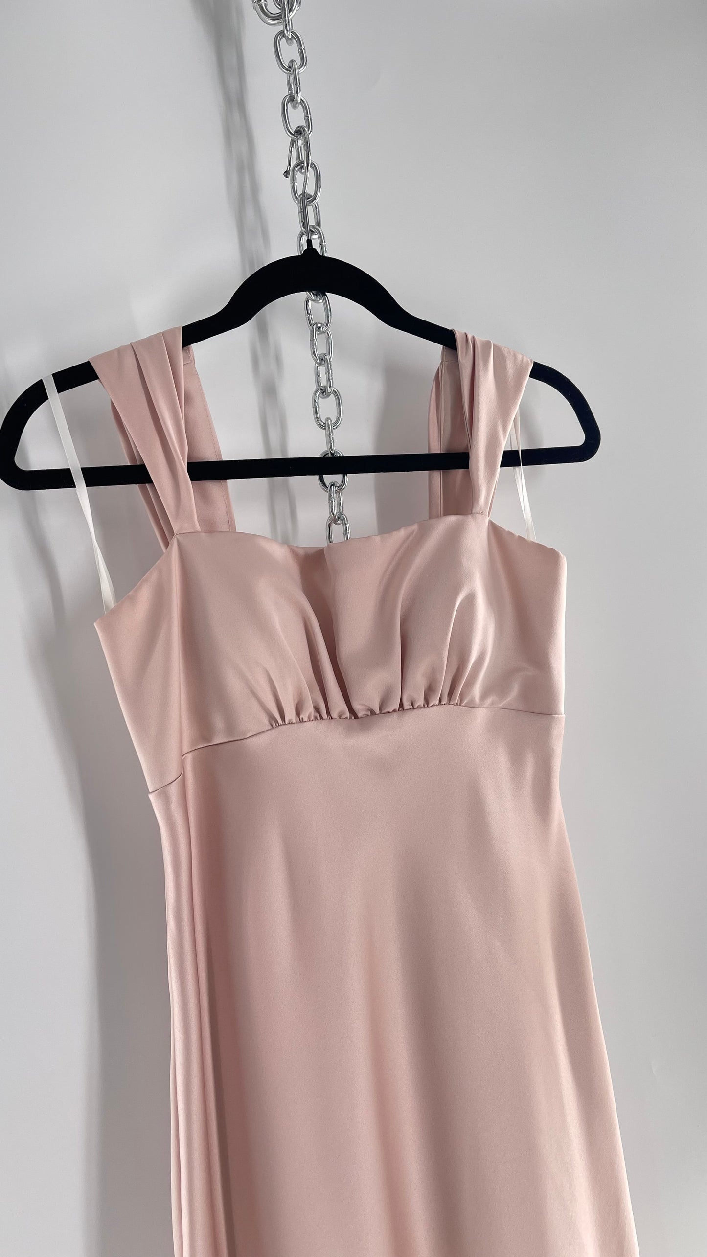 Vintage Alvina Valenta 1990s Classic Pink Drape Shoulder Dress (10)(Medium)