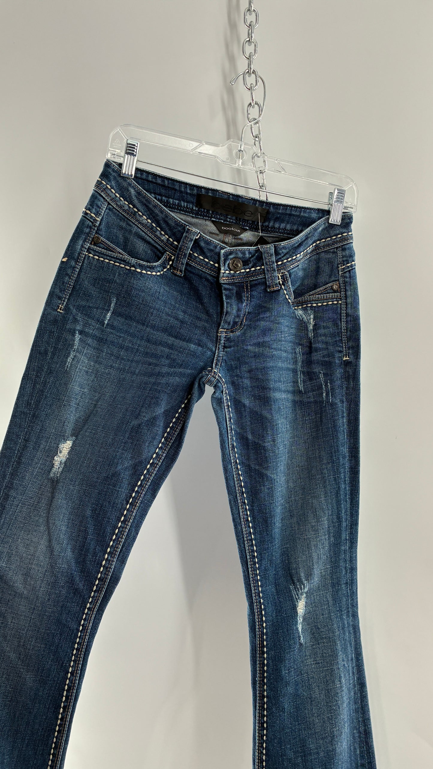 Vintage BEBE Low Rise Bootcut Jeans with Contrast Stitch (27)