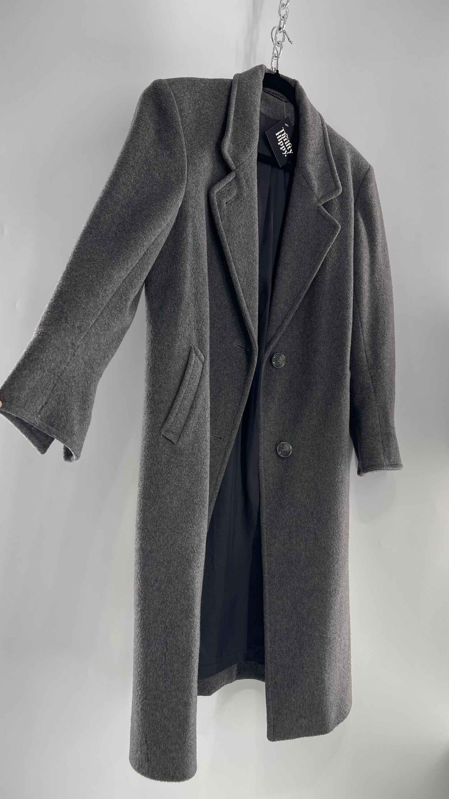 Vintage Grey Coat 35% Cashmere/ 50% Wool (C) (5/6)