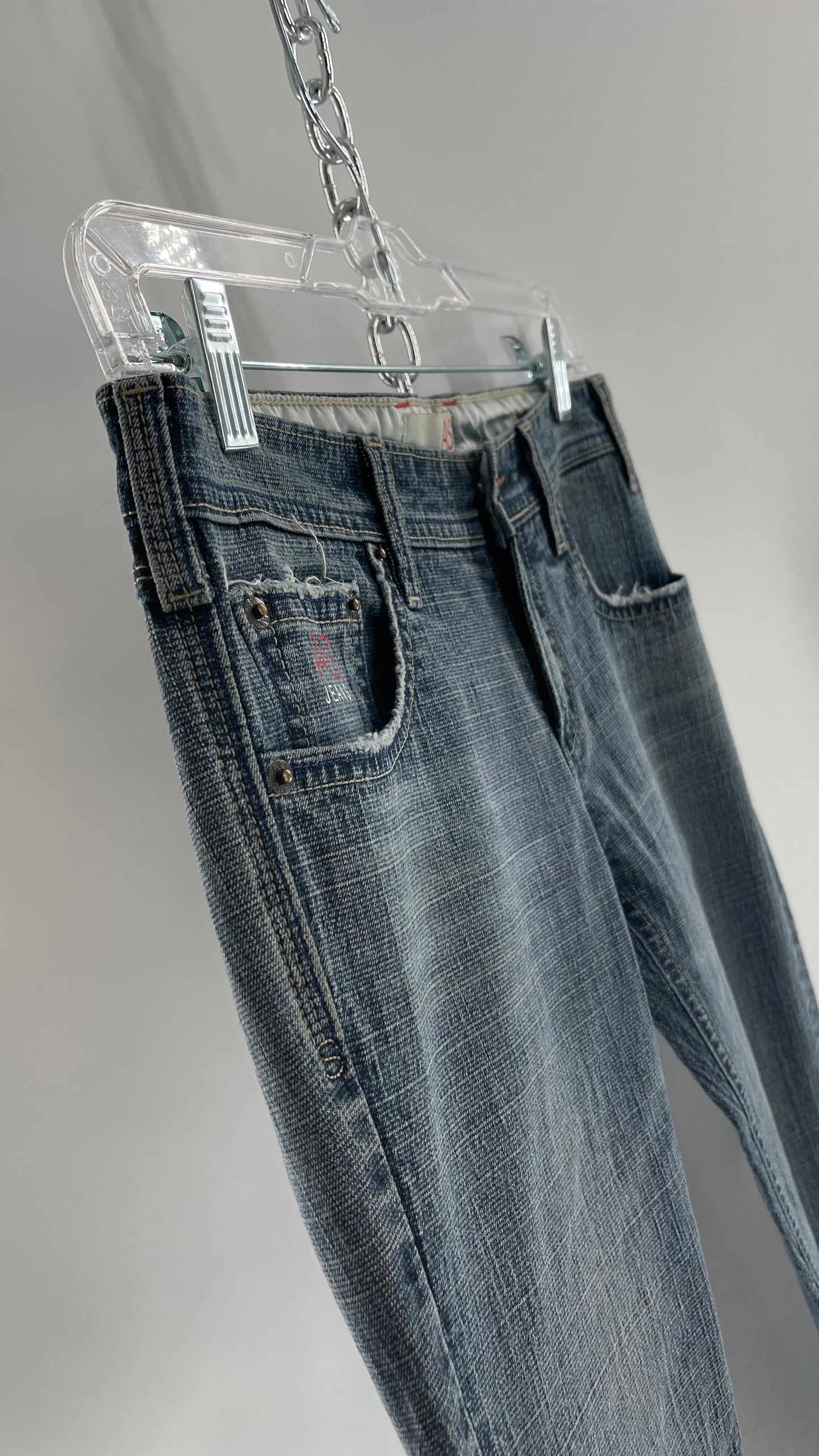Vintage Smart AS JEANS Light Wash with Silver Metallic Female Posing Silhouette and Paulina Field Embroidery (28)