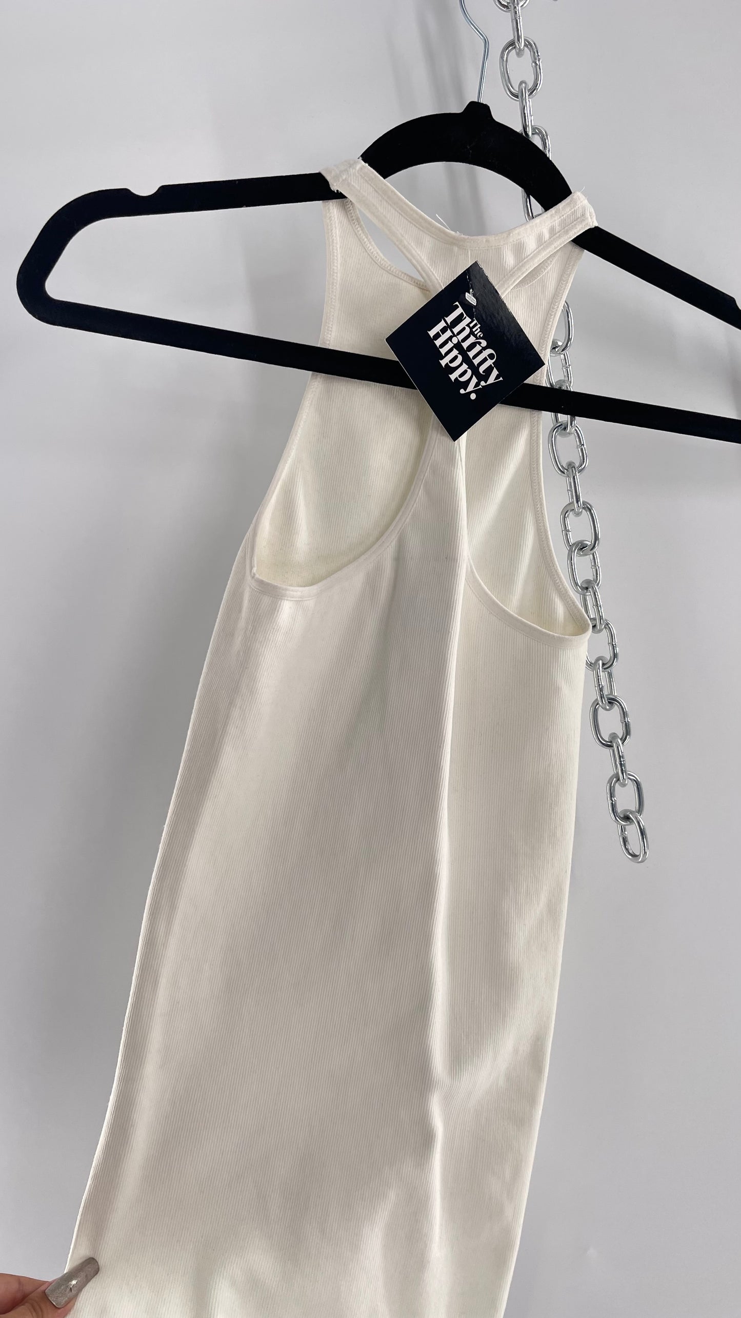 Free People Movement White Halter Stretchy Tank Top (XS/S)