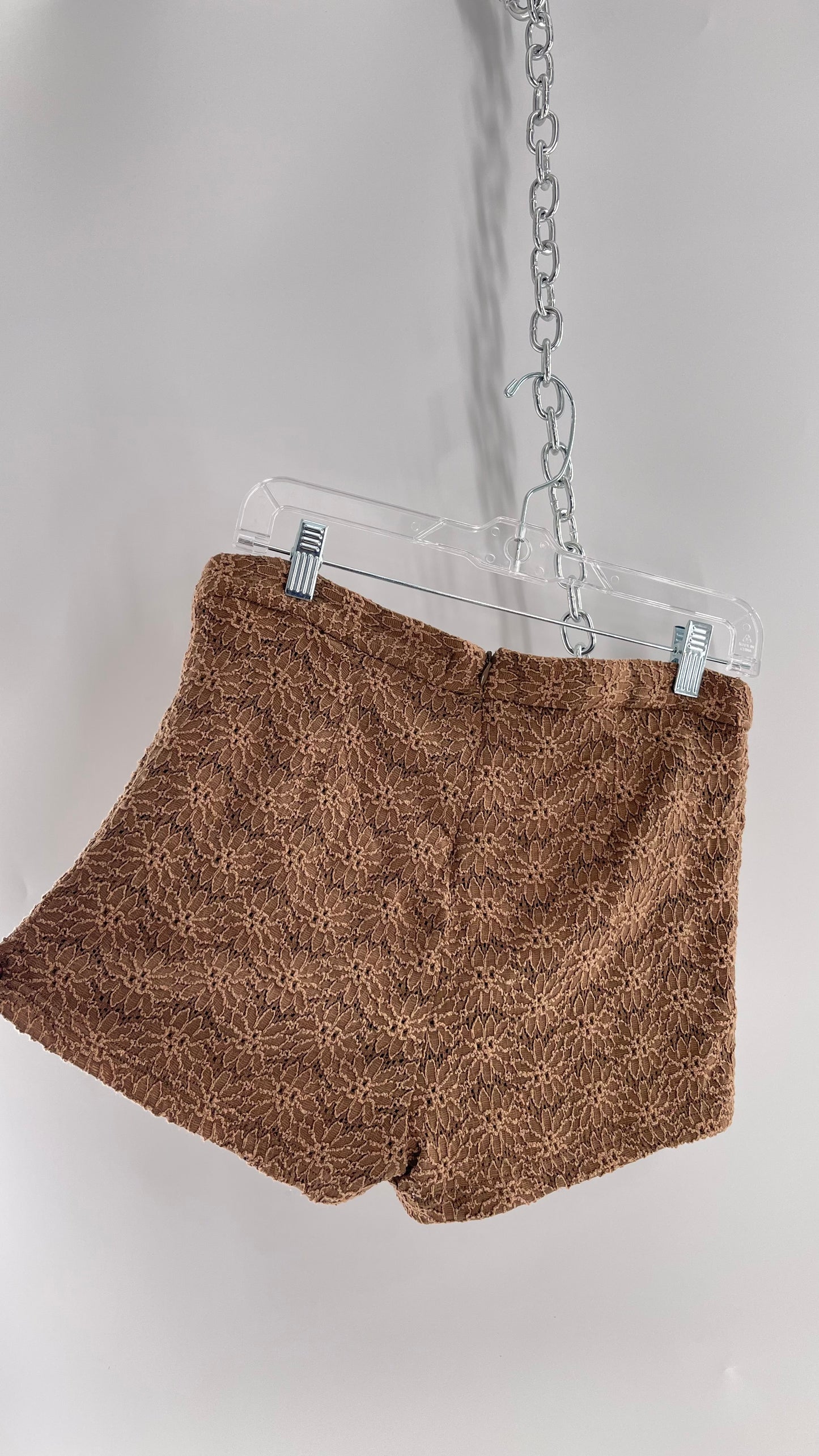 Free People Brown Floral Lace Shorts (6)