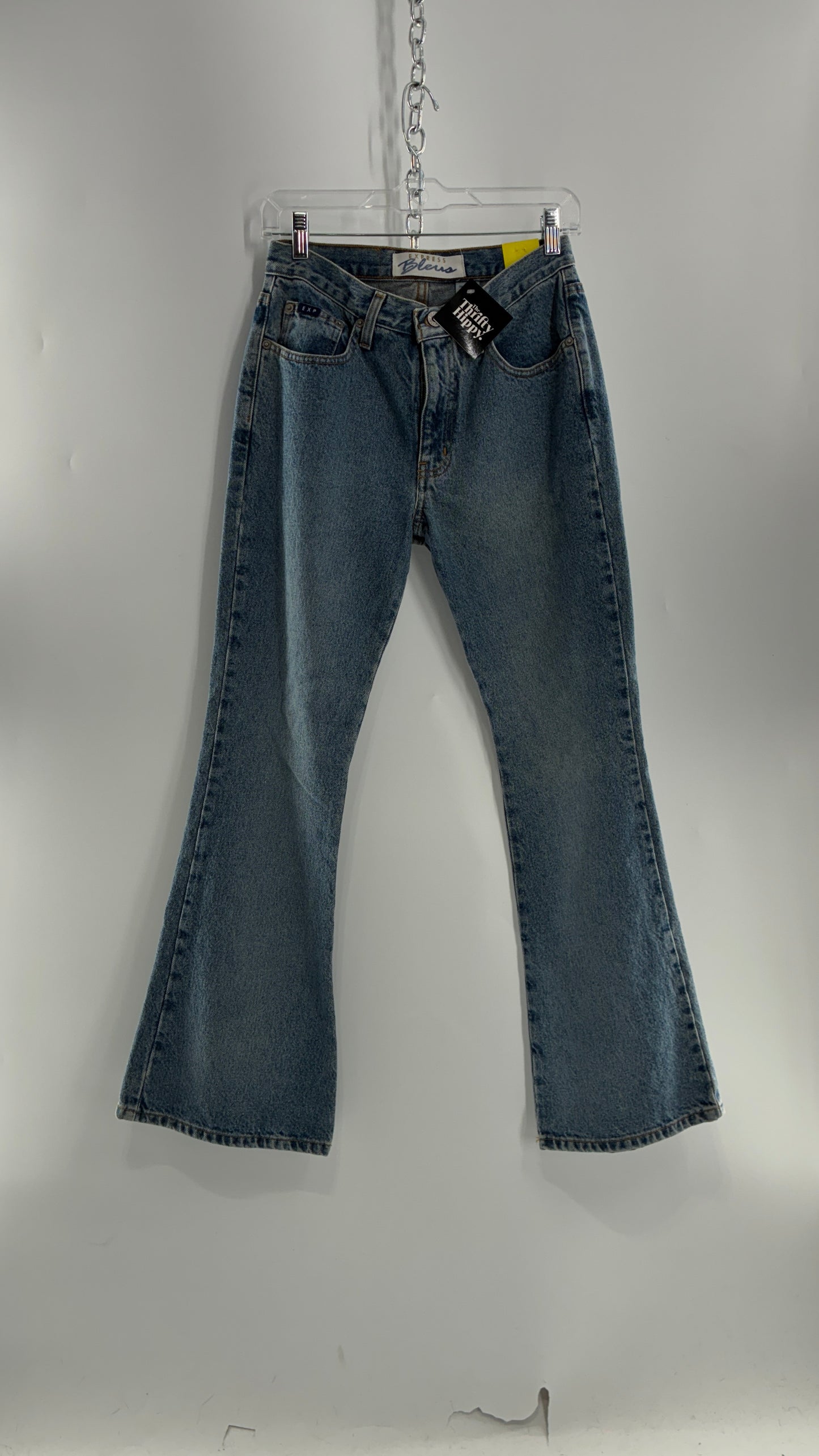Deadstock Vintage Express Bleus Light Wash Short Flares Made in Mexico (5/6)