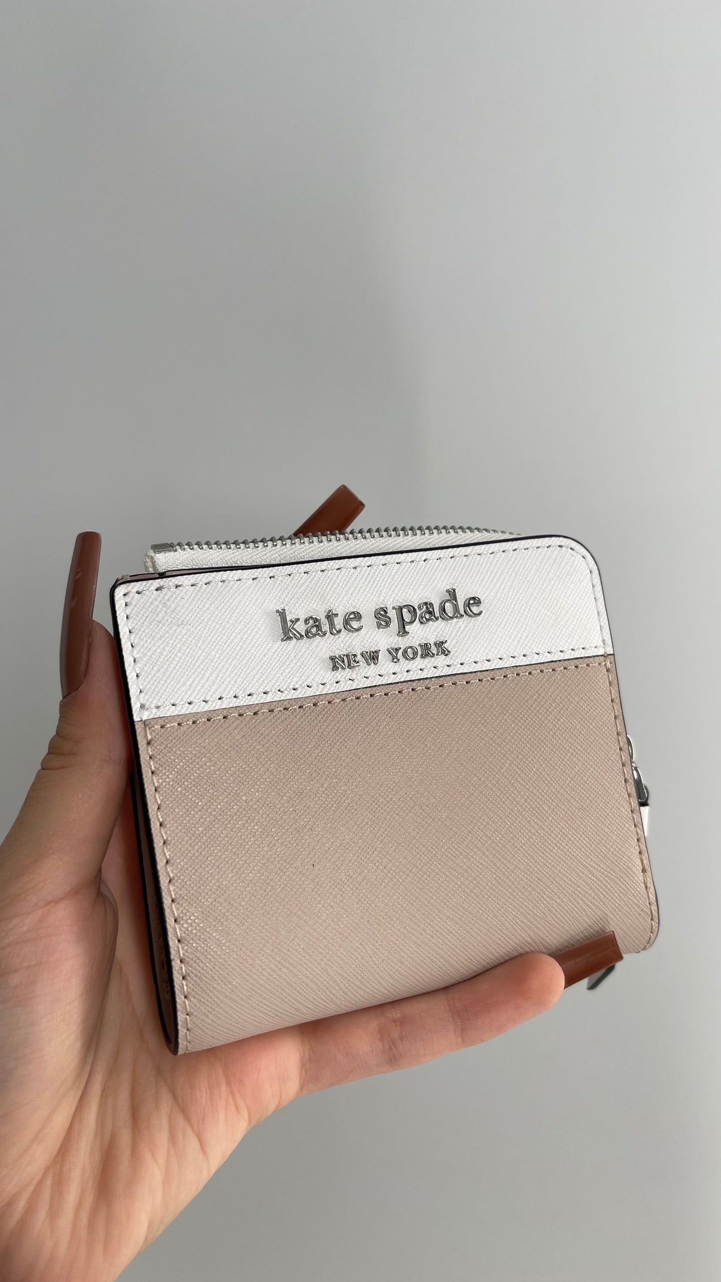 Kate Spade Tan and White Wallet with Tags Attached