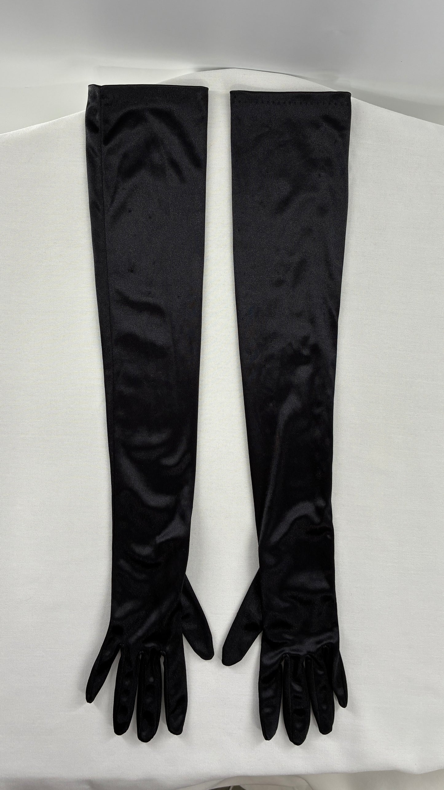 Vintage Black Silky Full Length Gloves