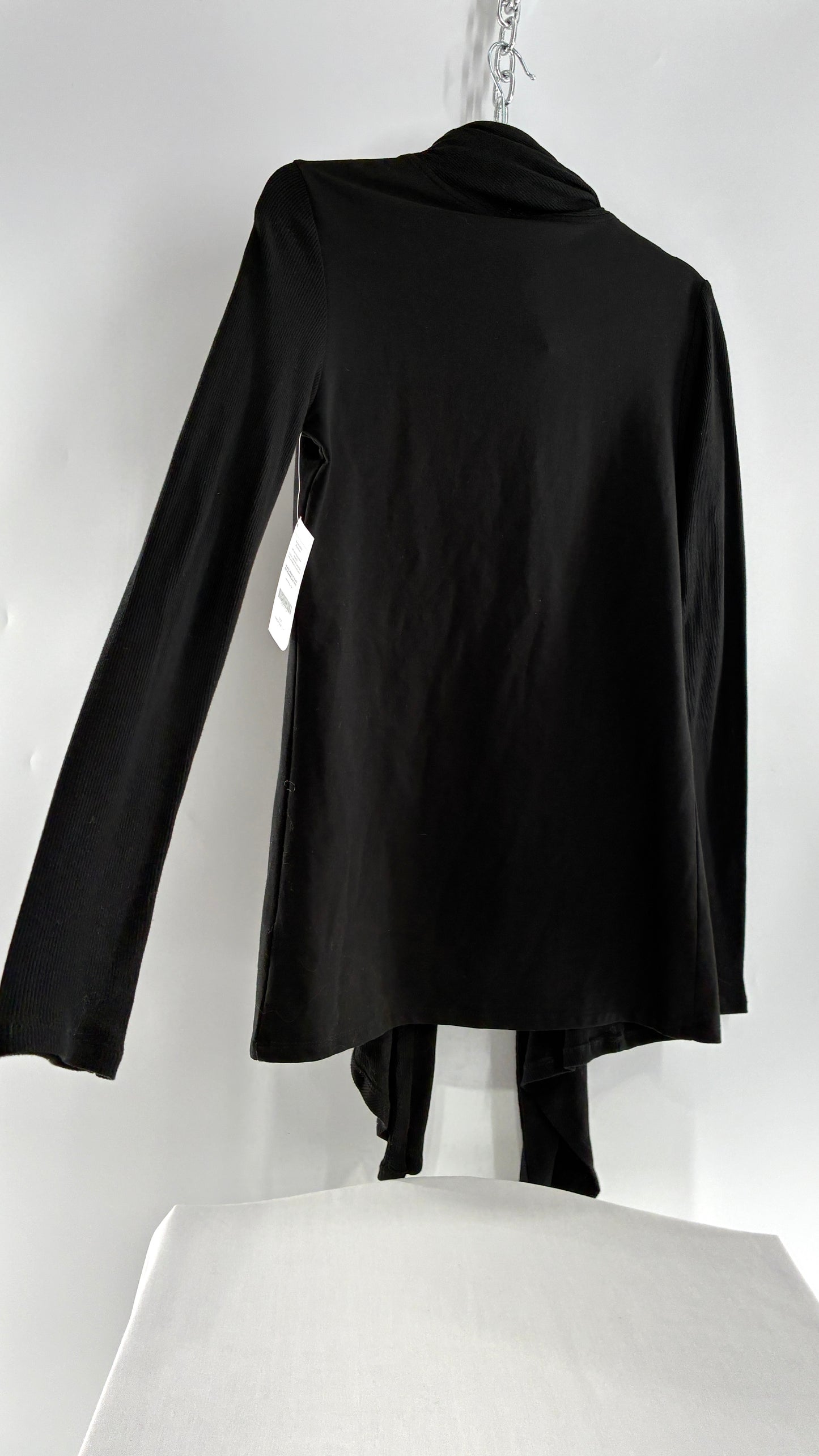 Fabletics Black Astoria Shrug Cardigan with Ribbed Panels and Tags Attached (XS/4)