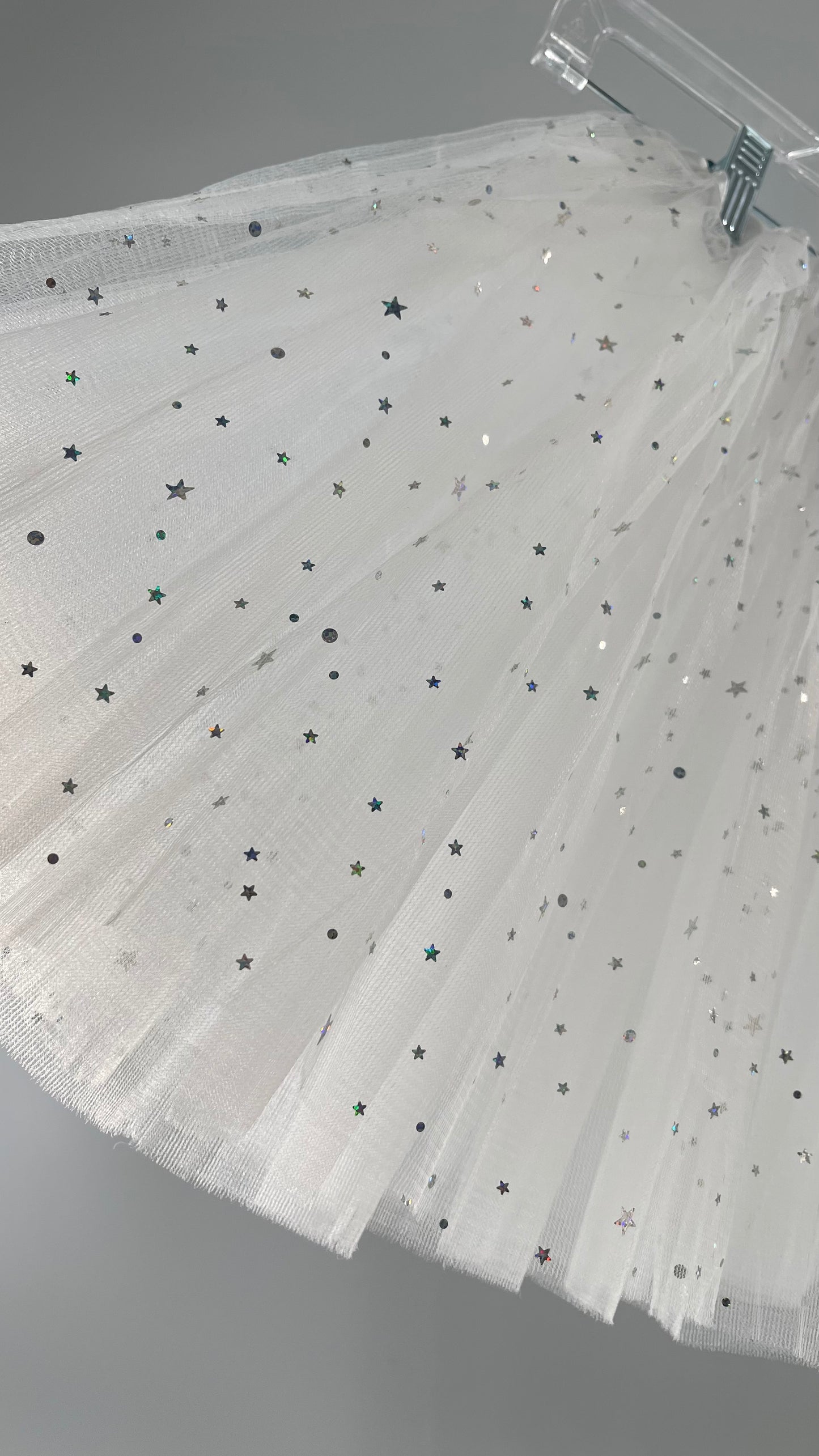 White Starstruck Confetti Tutu Mesh Tulle Skirt (One Size)