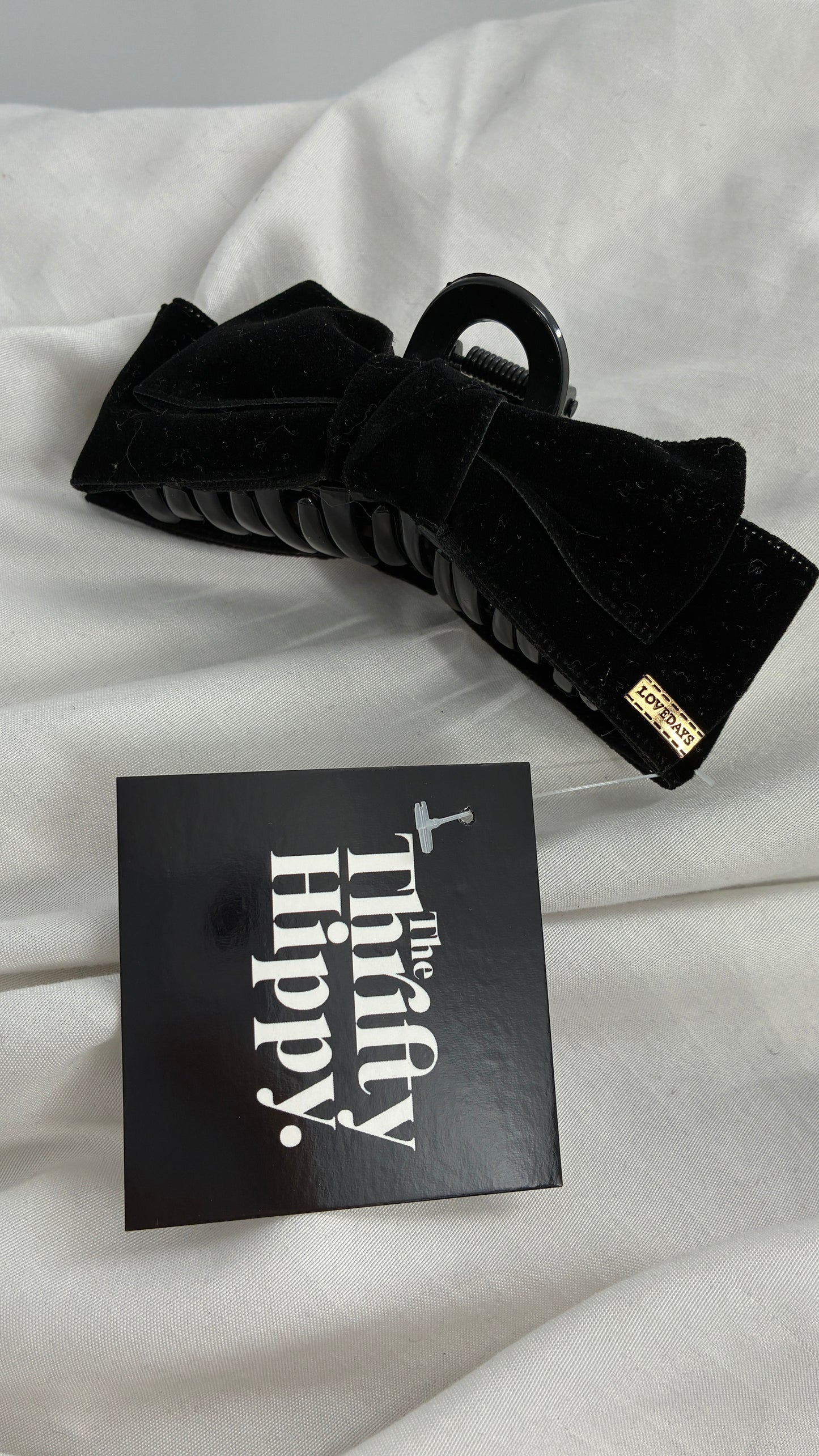 Black Velvet Bow Claw Clip