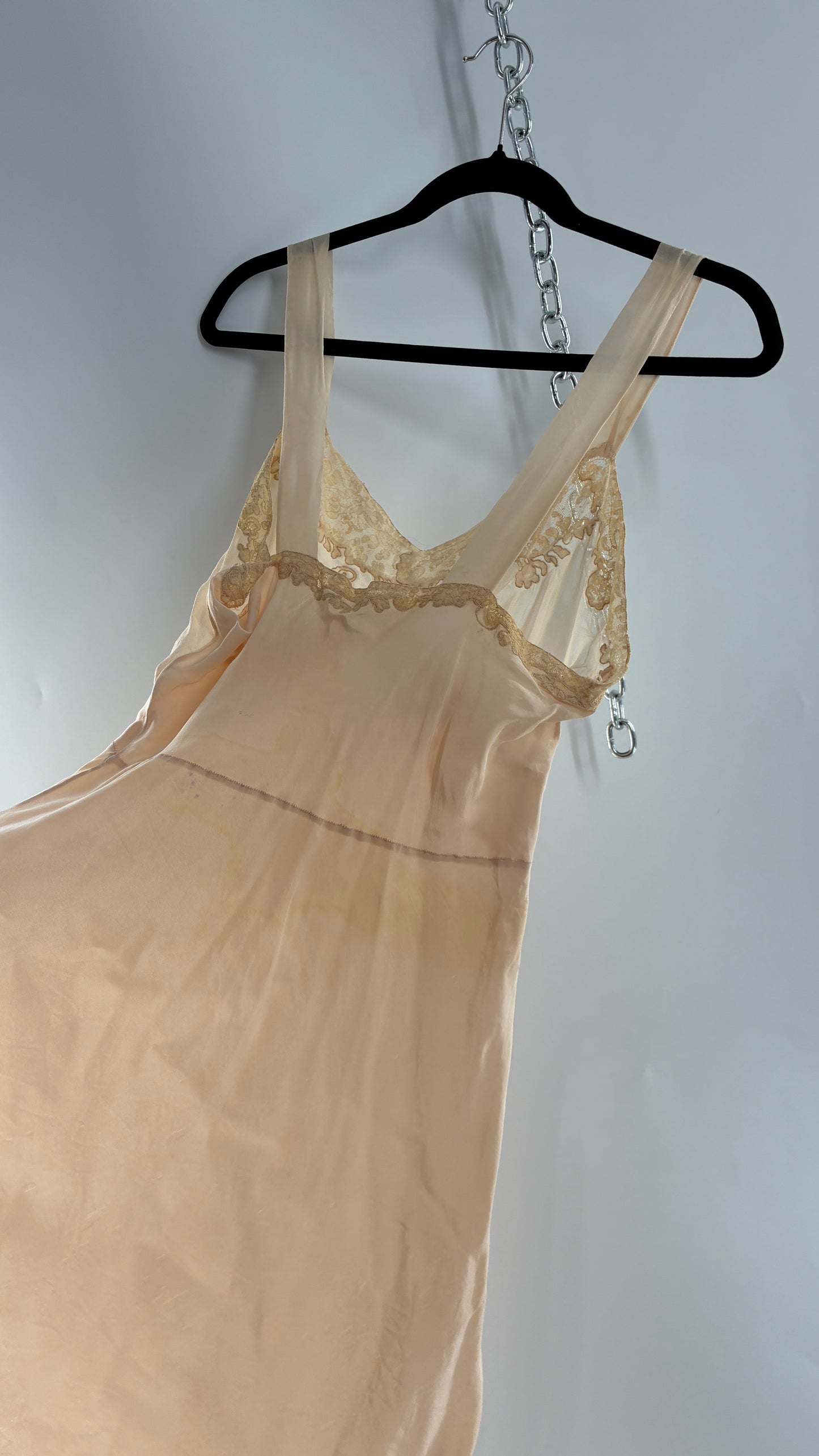 Vintage 1950s Handmade French Silk Nightgown Style Dress