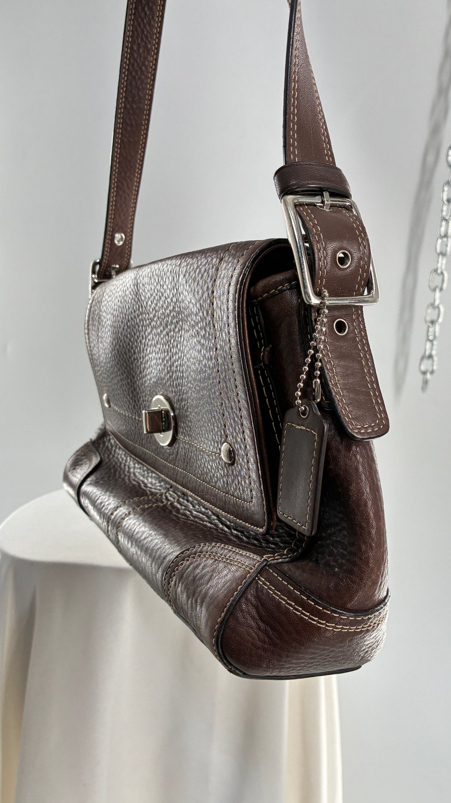 Vintage COACH Hamilton Brown Leather Crossbody