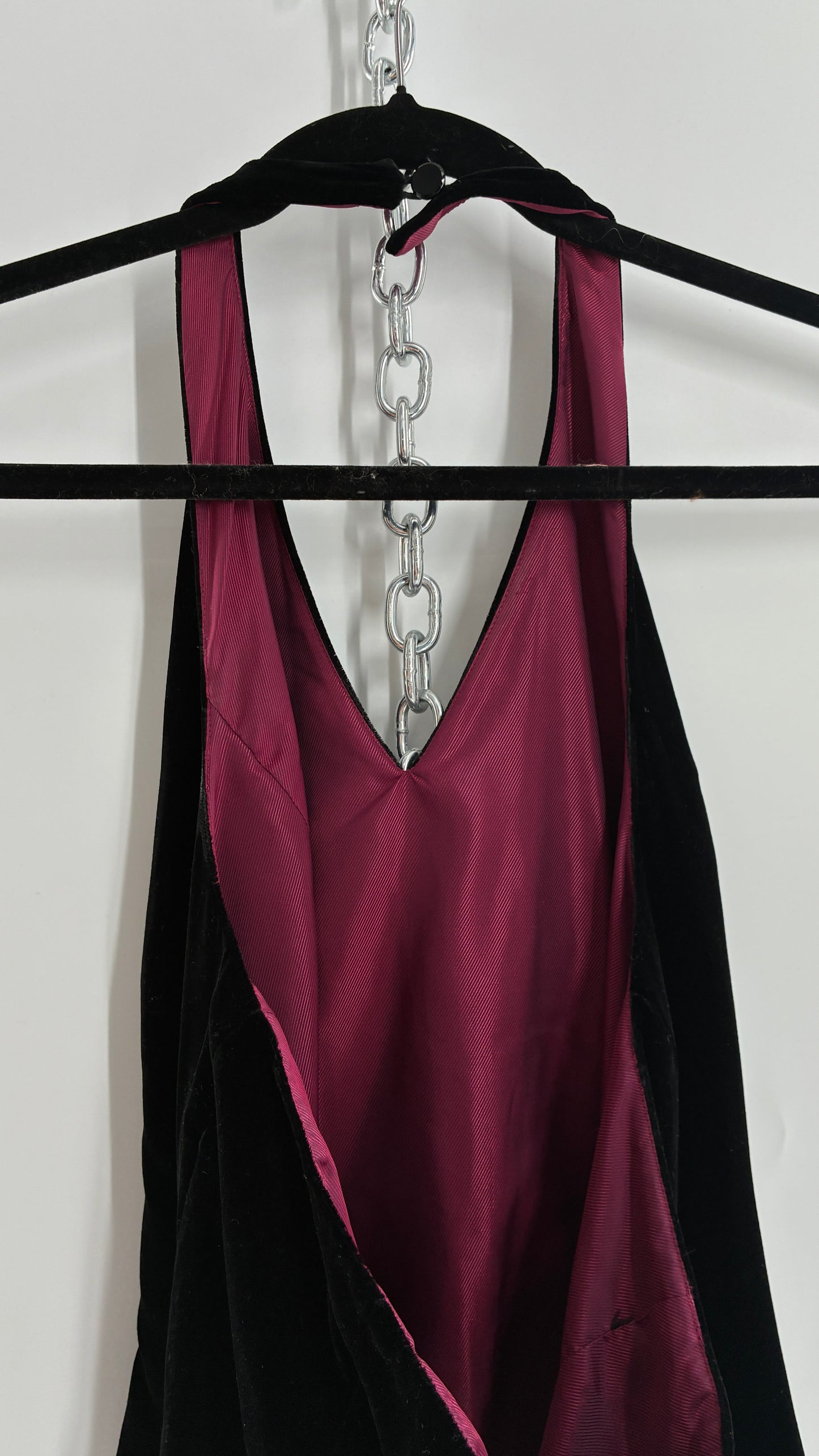 ANN TAYLOR Petite Black Velvet Low Back Tailored Cropped Halter (8P)