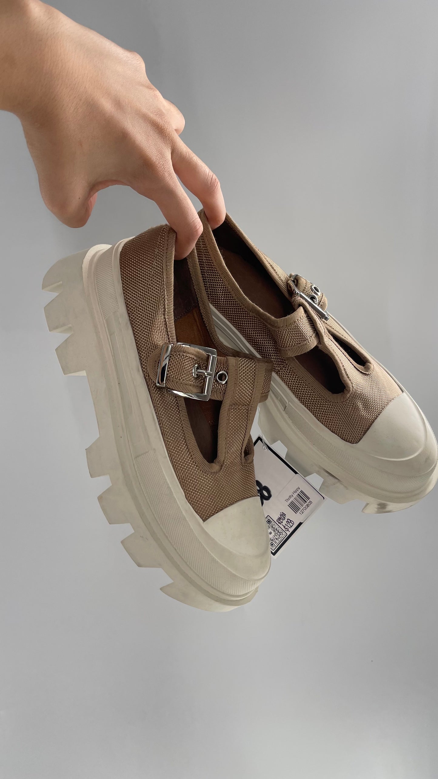 Jeffrey Campbell Marley Tan Canvas Mary Janes (6)