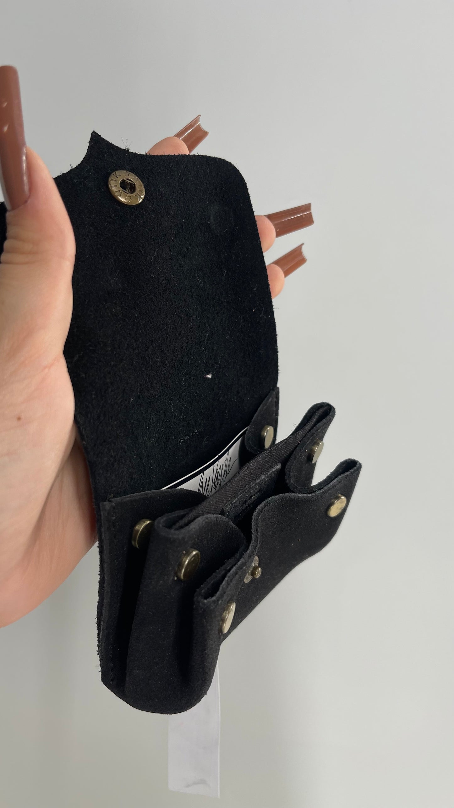 Urban Outfitters Black Suede Leather Wallet Belt Bag