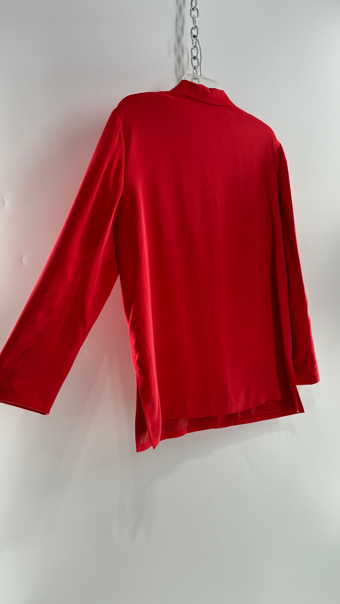 Vintage Josephine Chaus Cayenne 100% Silk Power Blazer and Wide Leg Trouser Set (12)