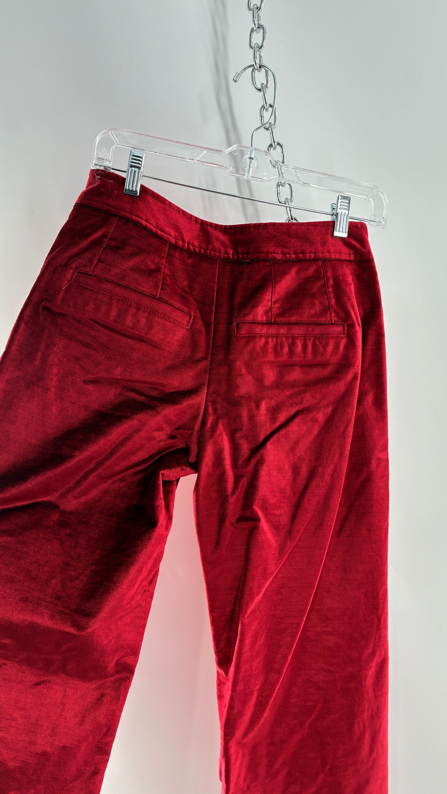 Free People Red Velvet Walk with You Kick Flare Hot Pants (2)