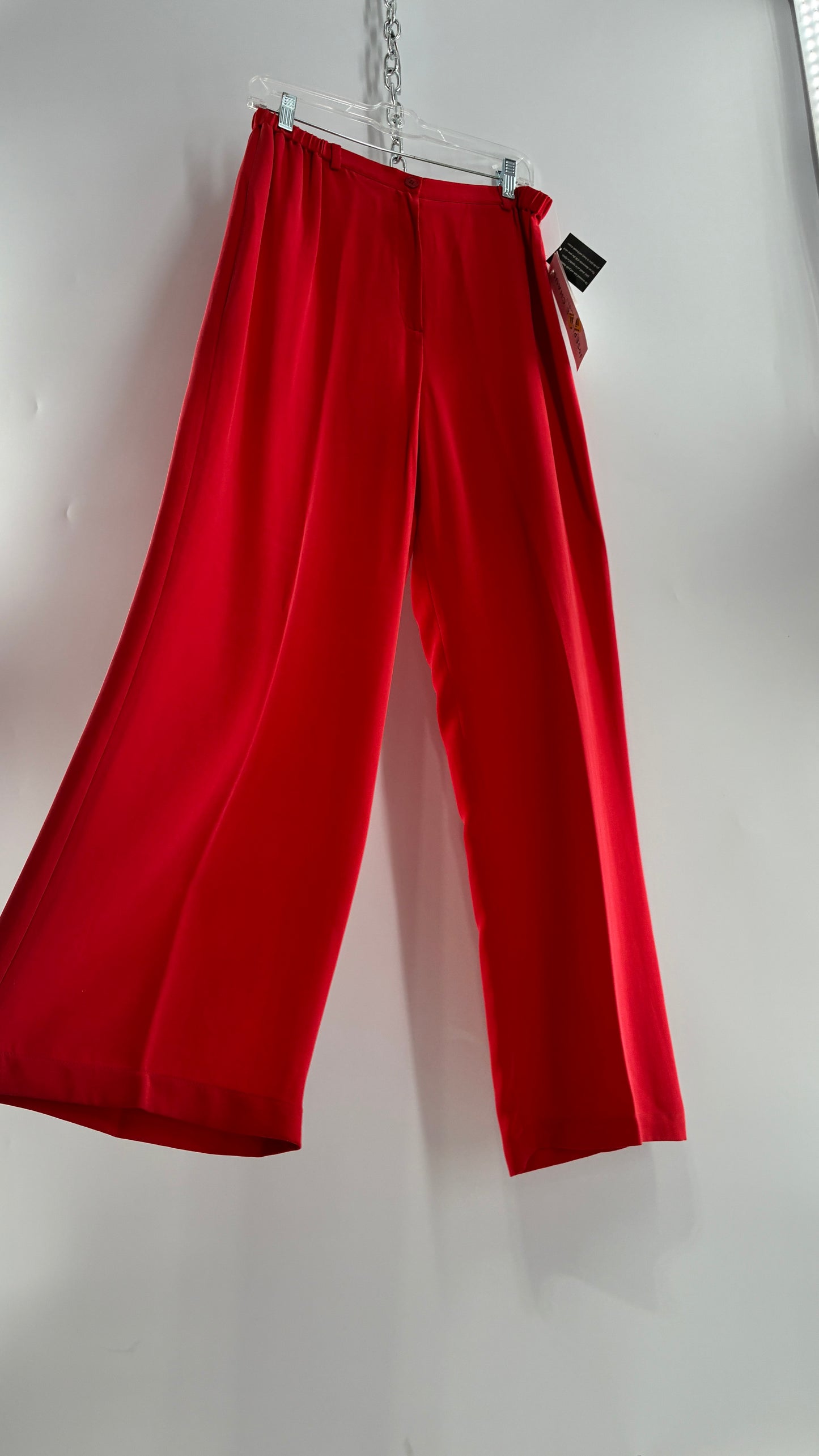 Vintage Josephine Chaus Cayenne 100% Silk Power Blazer and Wide Leg Trouser Set (12)