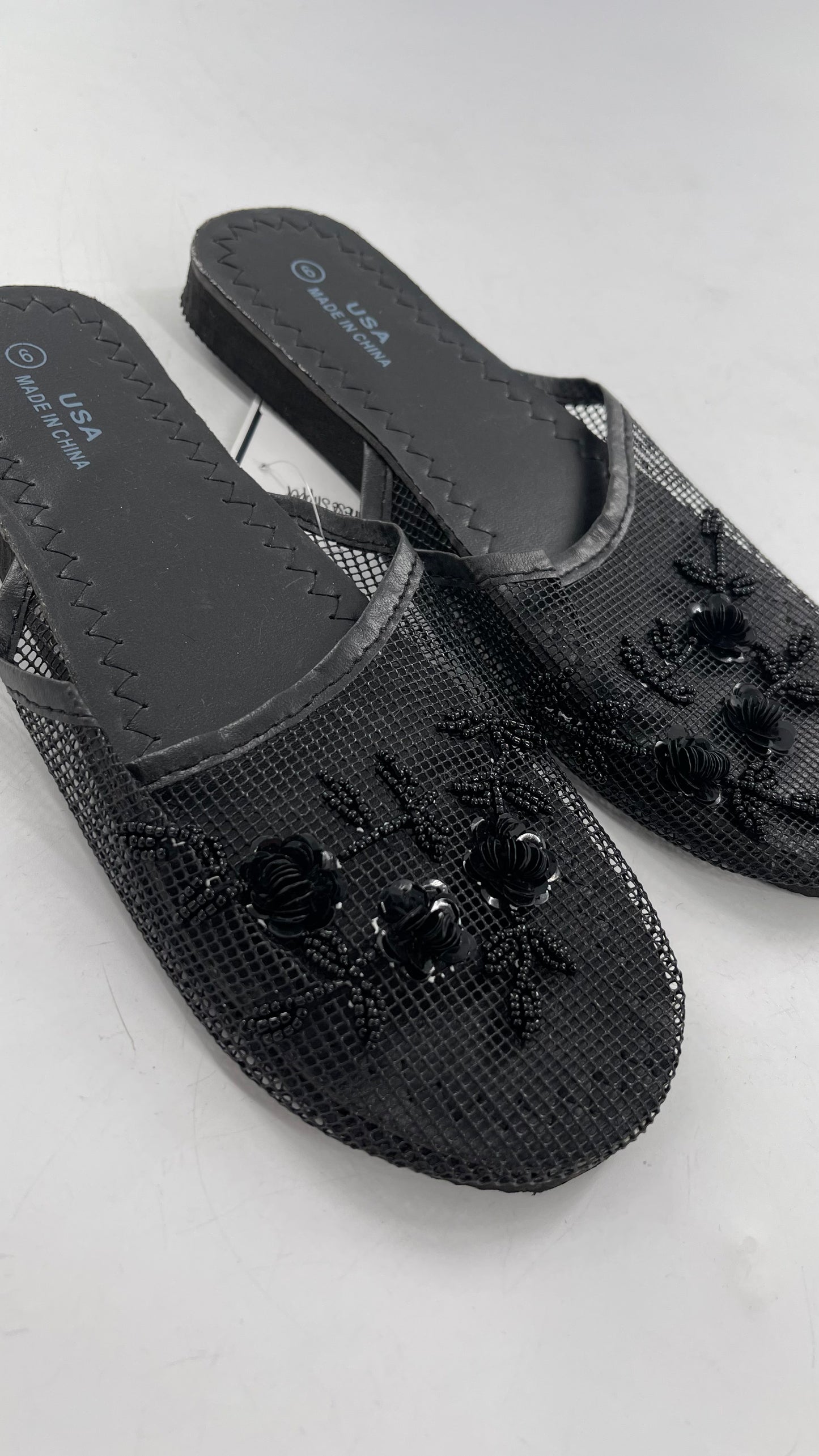 Vintage 1990s Chinese Black Beaded Slipper (9)