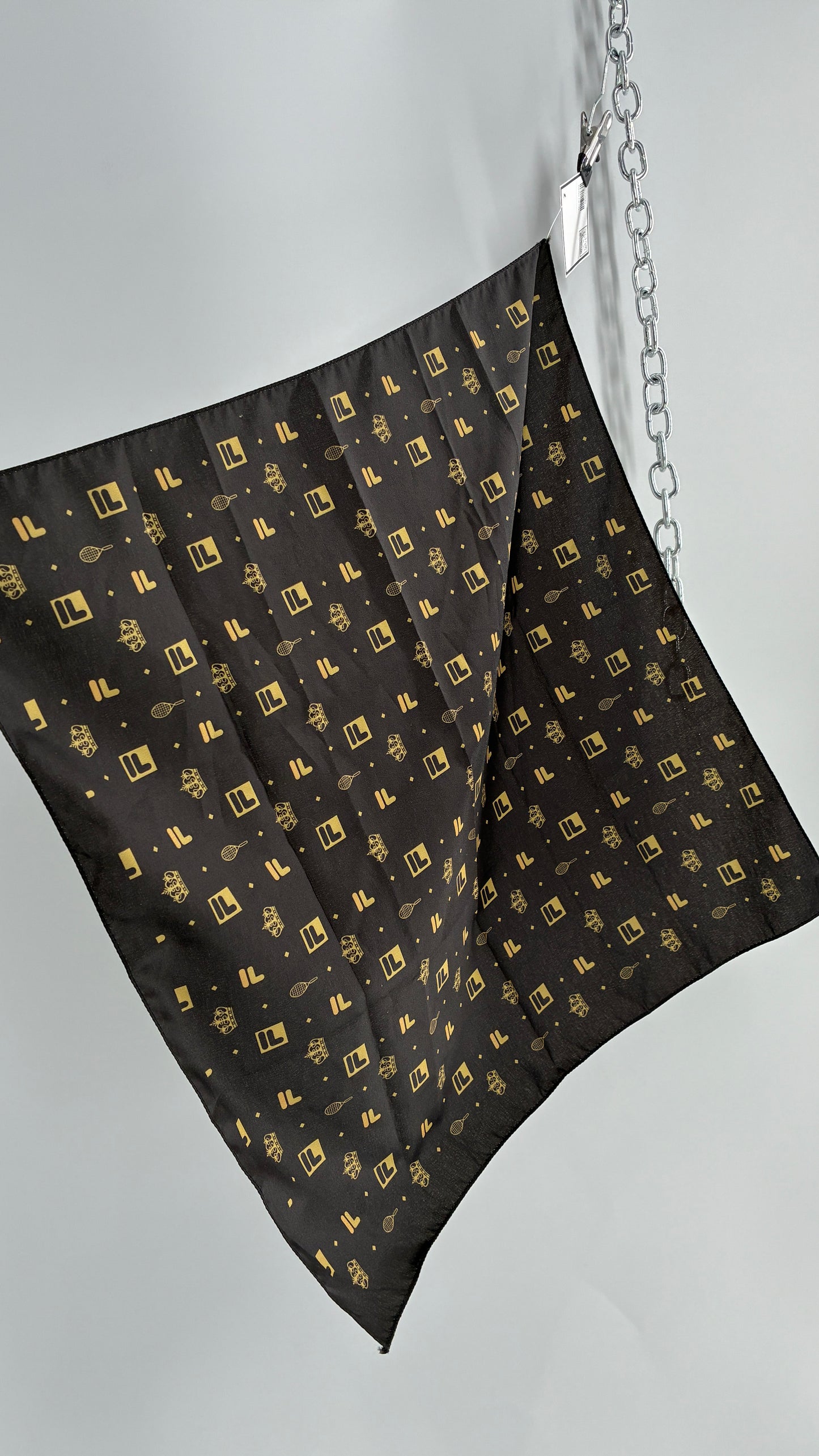 FILA Black and Gold All Over Logo Bandana Head Wrap