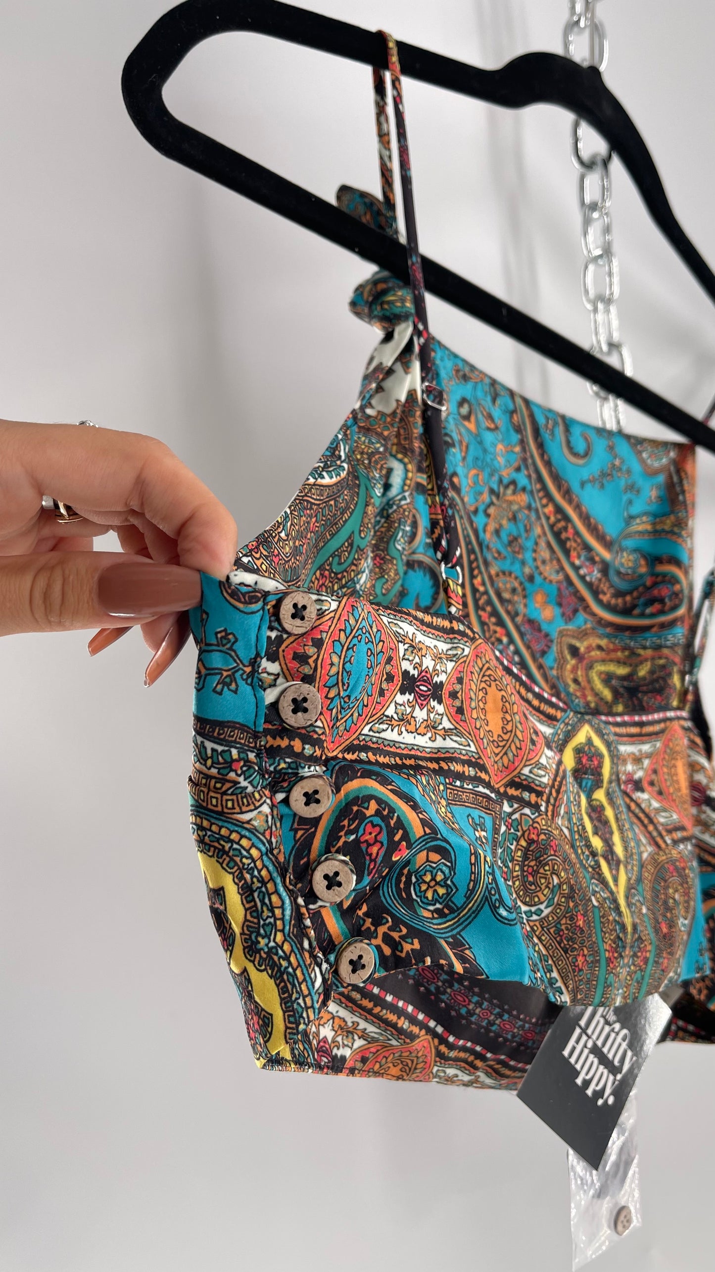 Intimately Free People Satin Paisley Crop with Knot Details (2)