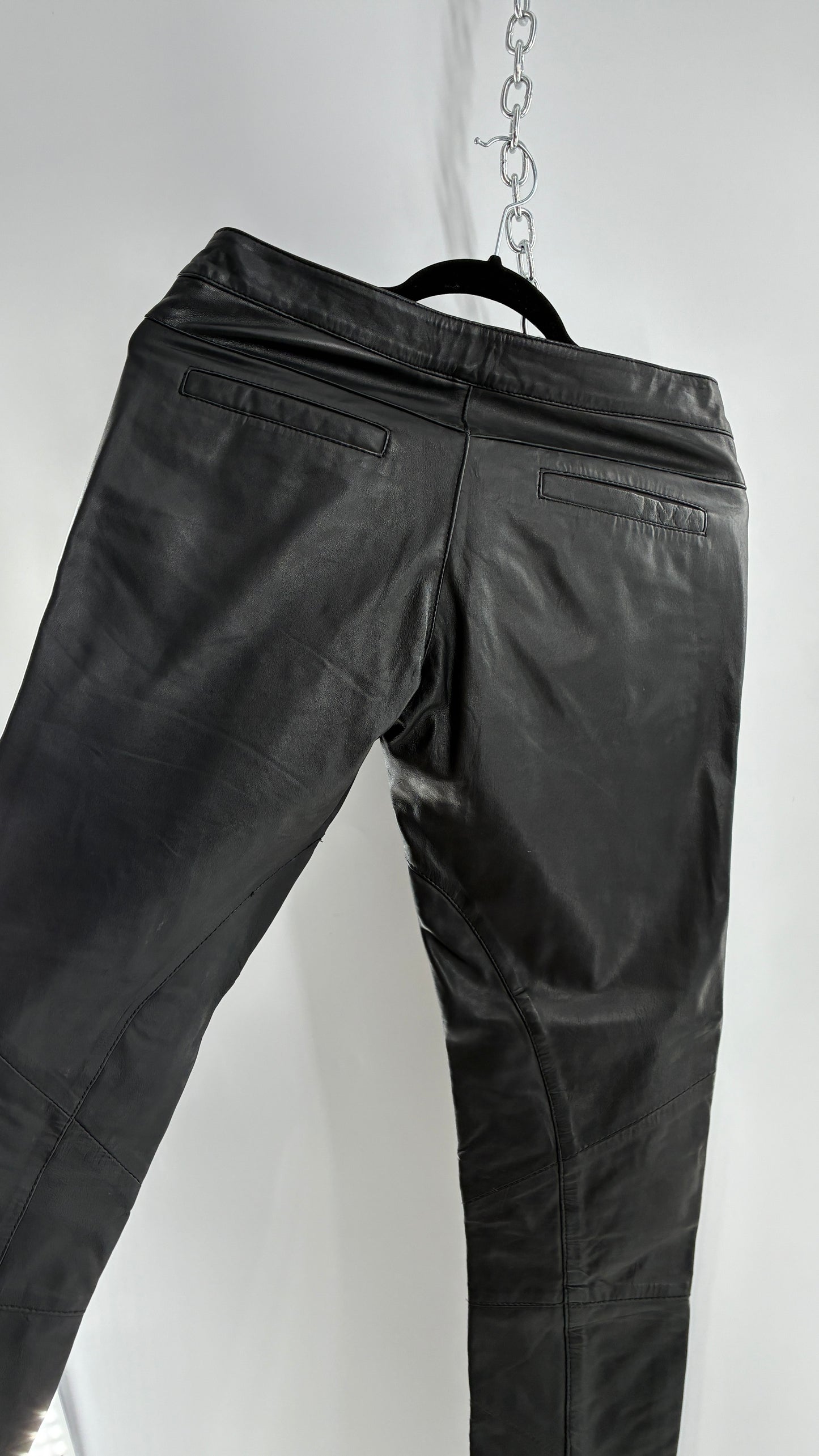 ASOS Low Rise Genuine Leather Patchwork Style Motorcycle Pants (6)