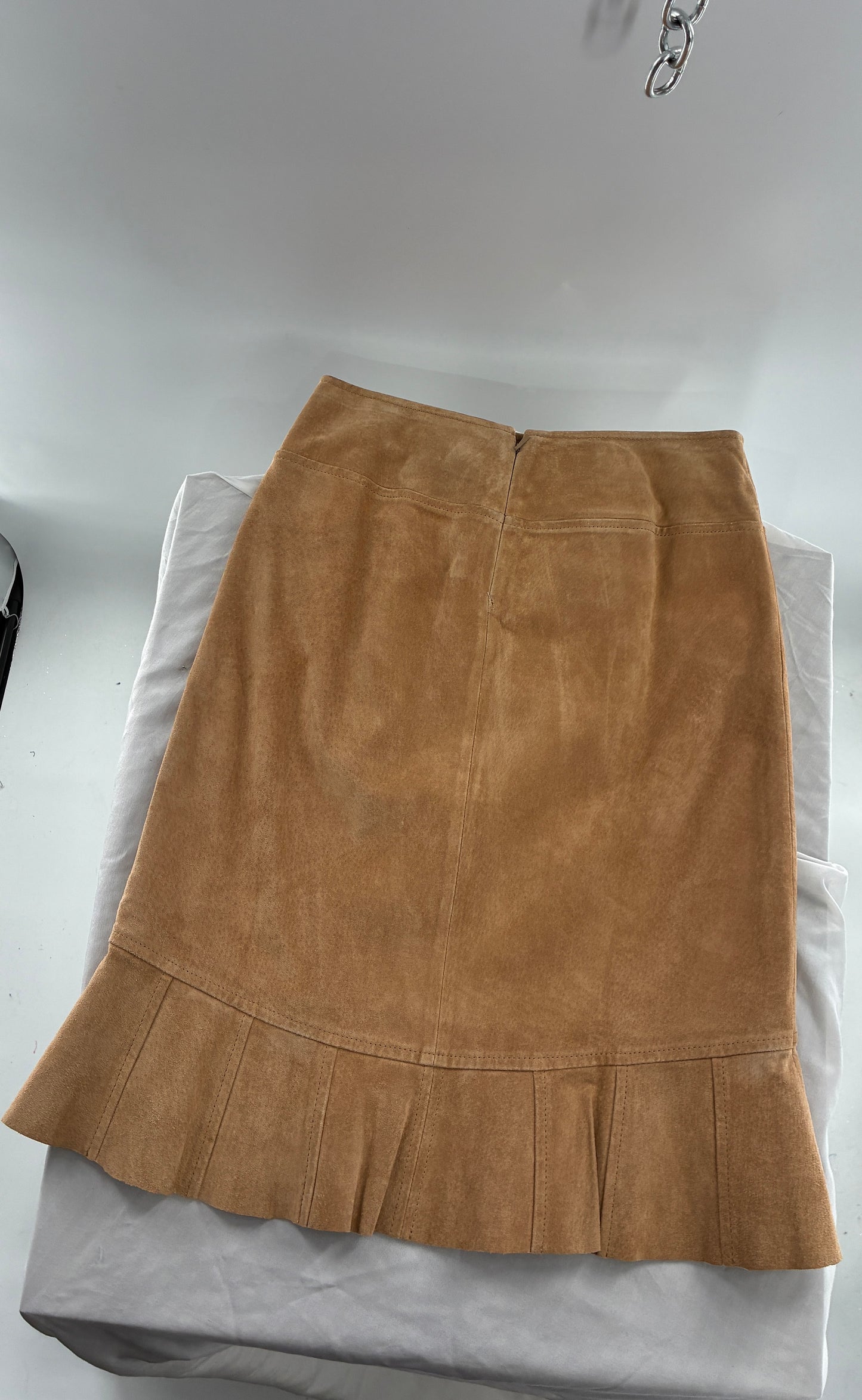Vintage Moda International Genuine Leather Pleated Hem Skirt with Rounded Hip Panels (0)