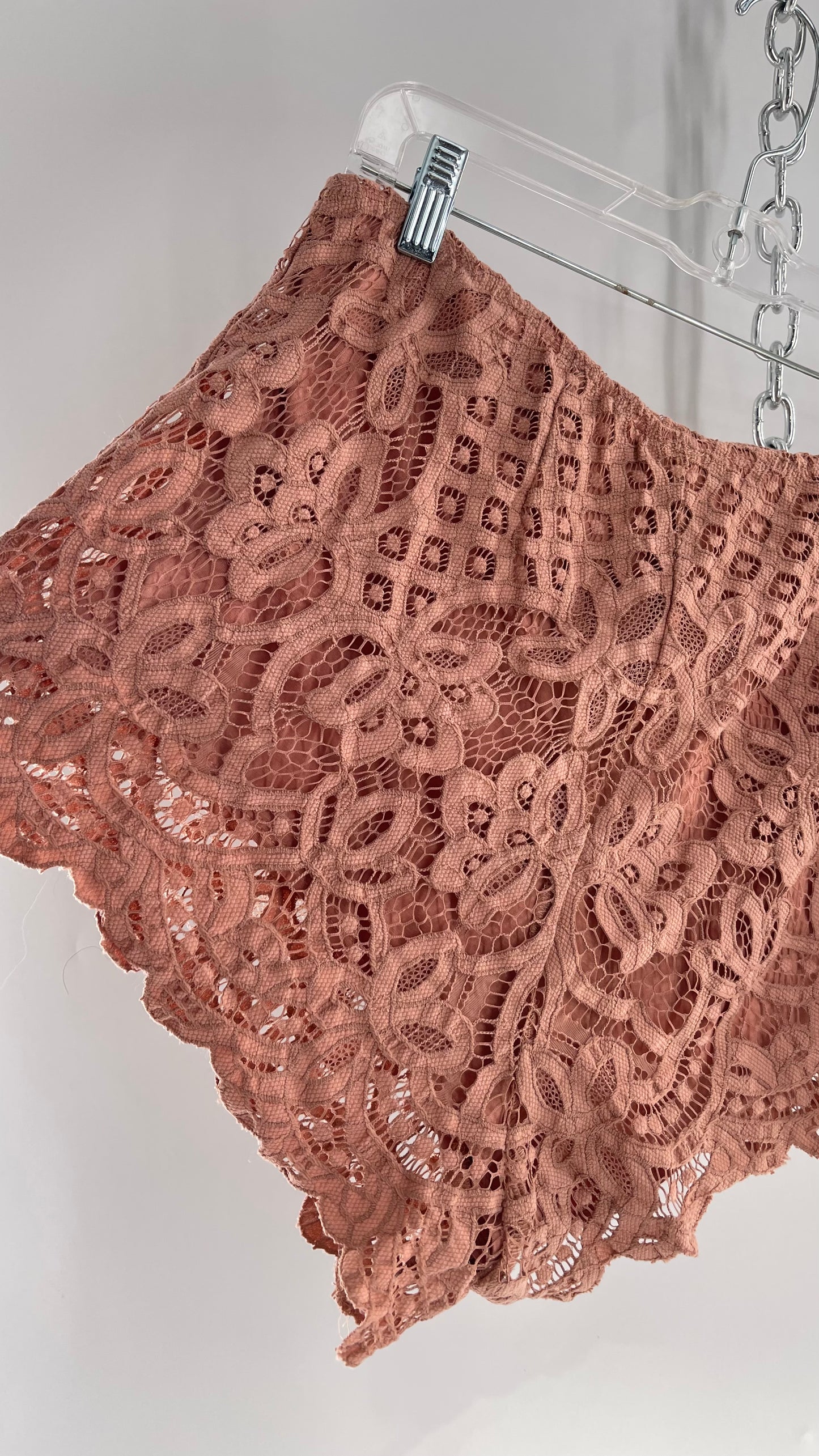 Intimately Free People Dusty Pink Lace Shorts (Large)